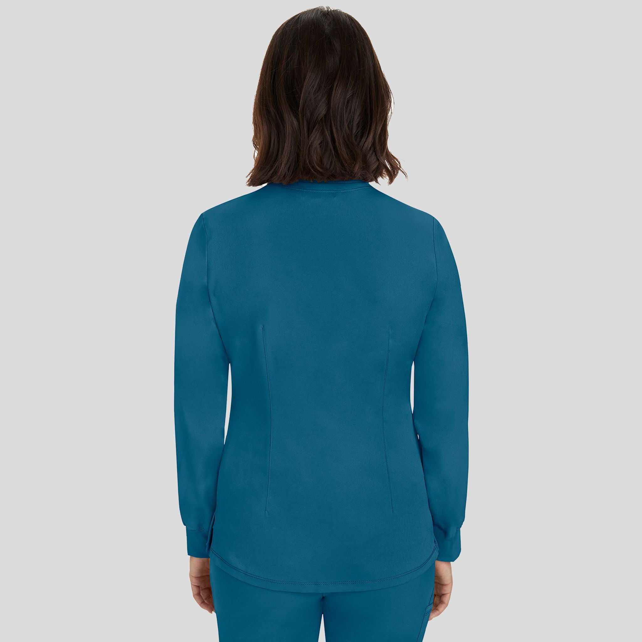 Women's Megan Button Front Solid Scrub Jacket