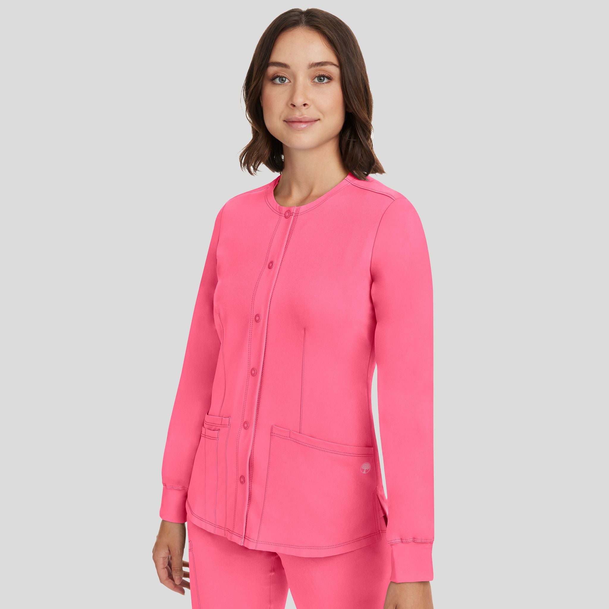 Women's Megan Button Front Solid Scrub Jacket