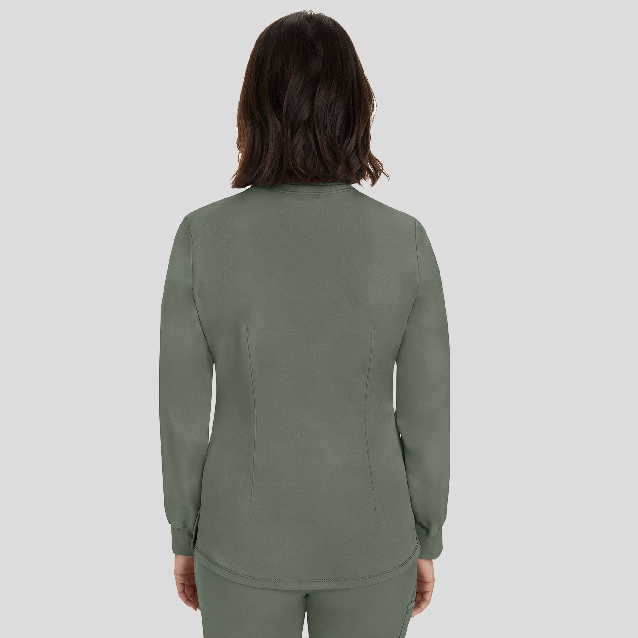 Women's Megan Button Front Solid Scrub Jacket