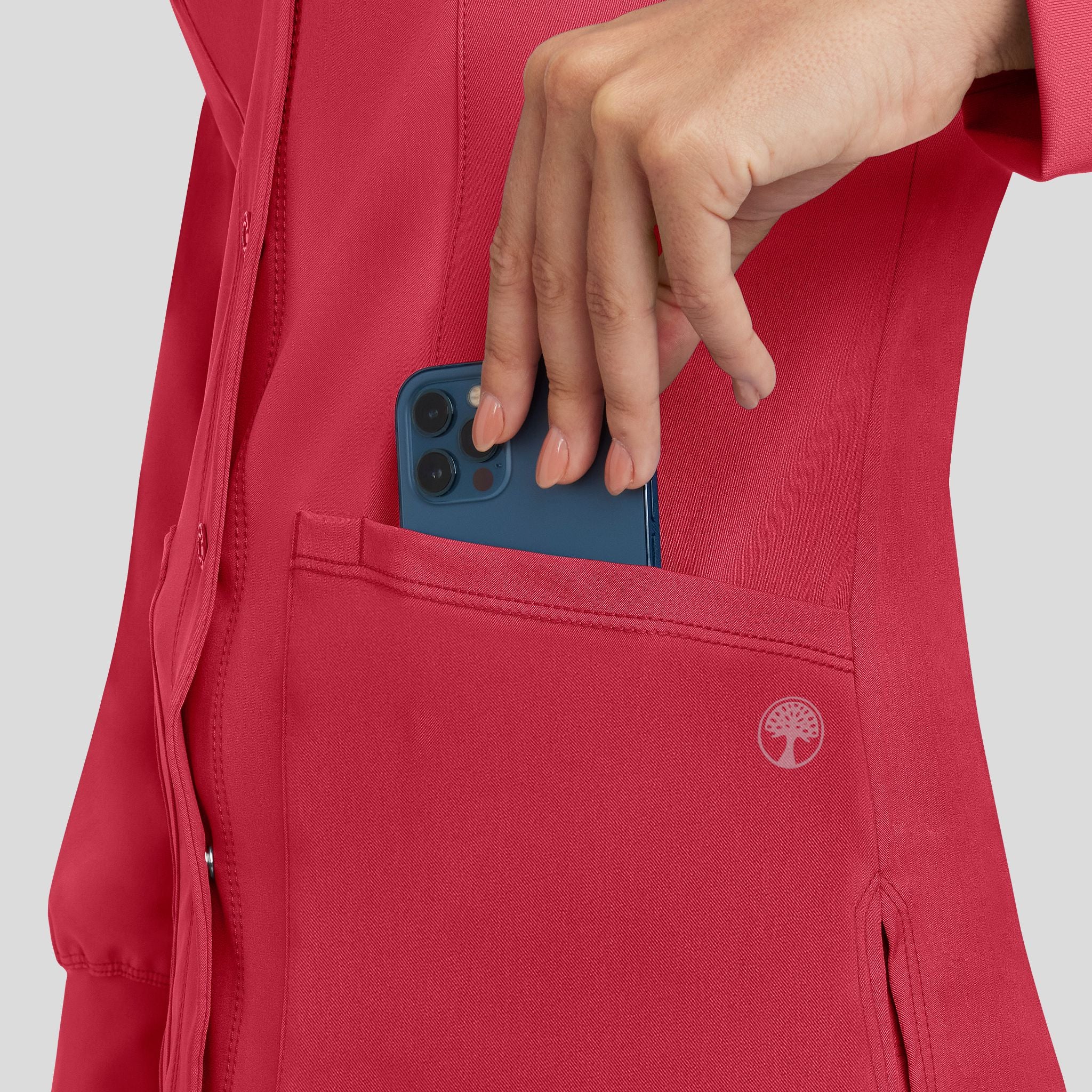 Women's Megan Button Front Solid Scrub Jacket