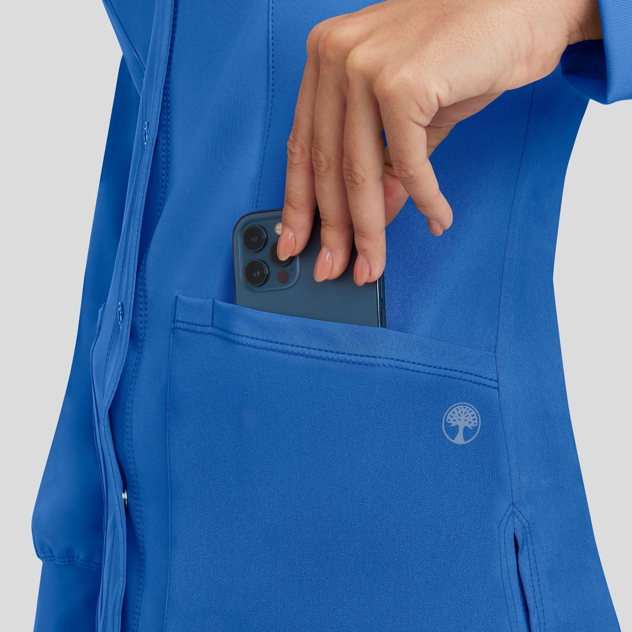 Women's Megan Button Front Solid Scrub Jacket