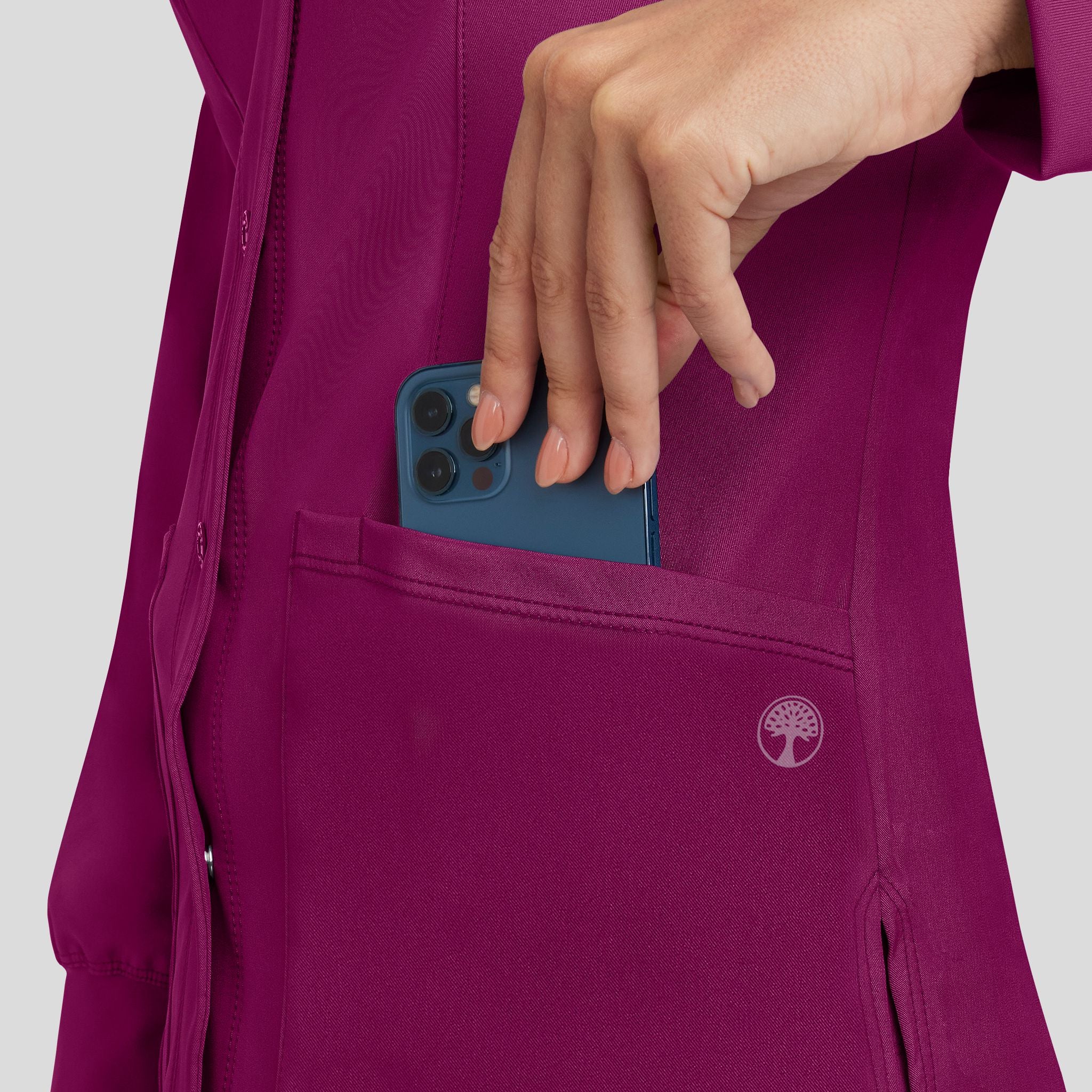 Women's Megan Button Front Solid Scrub Jacket