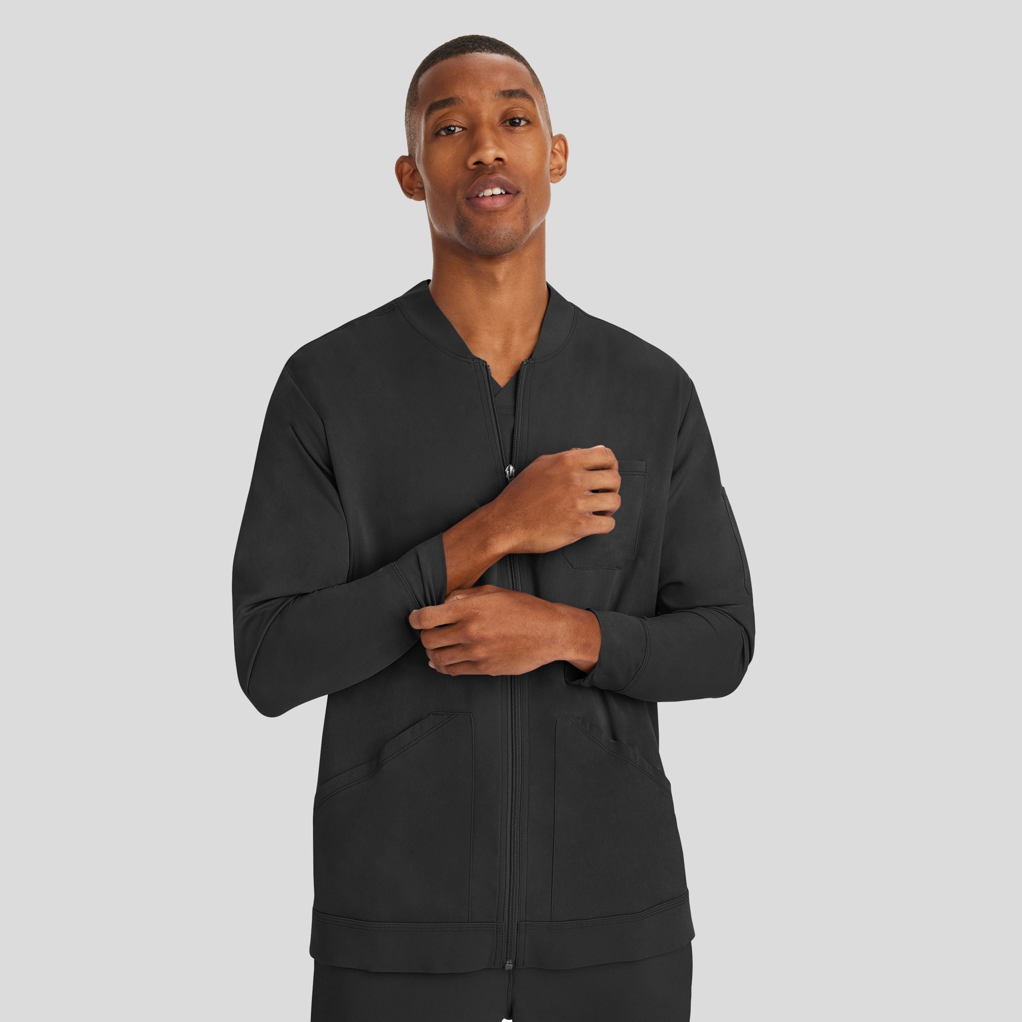 Men's Michael Zip Front Solid Scrub Jacket