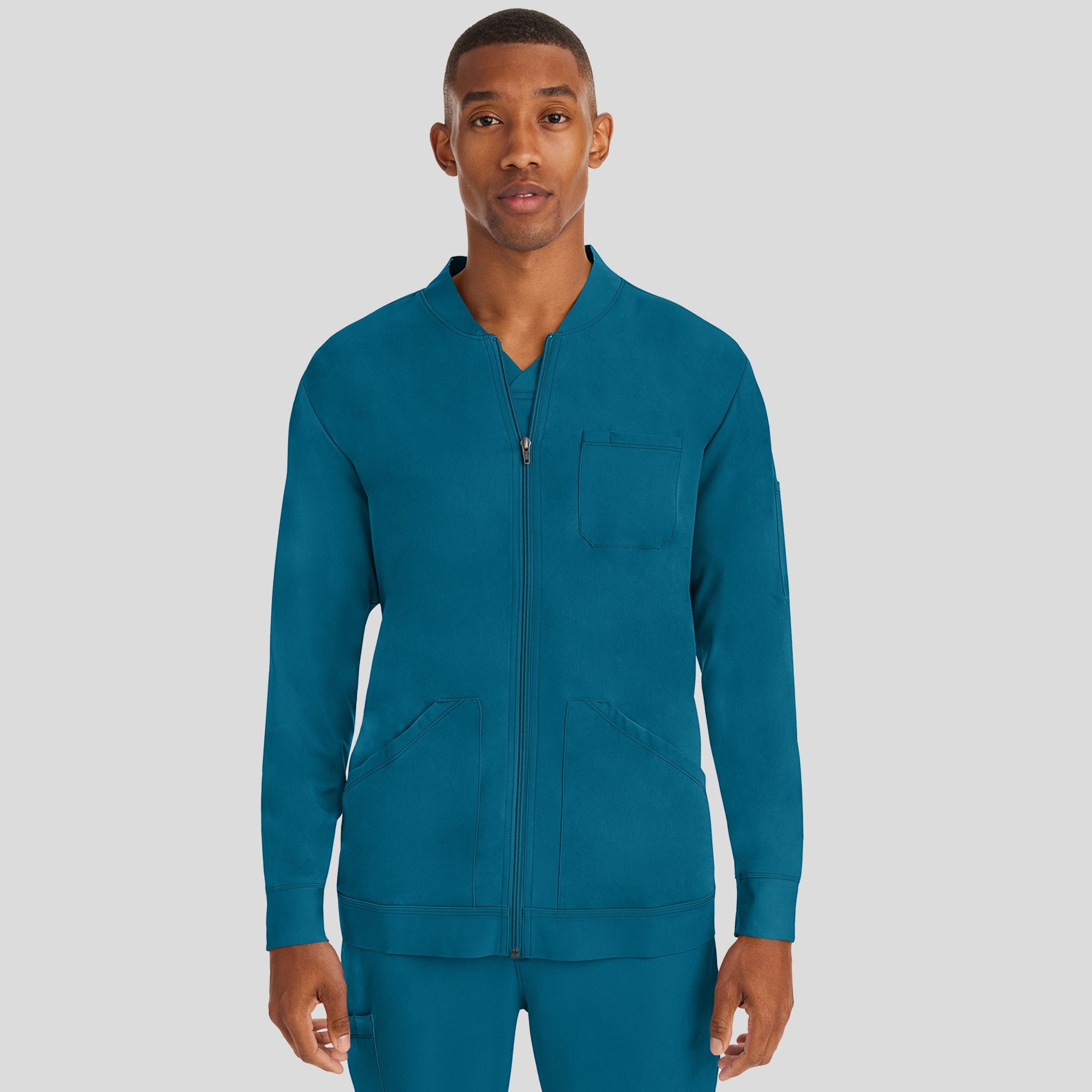 Men's Michael Zip Front Solid Scrub Jacket