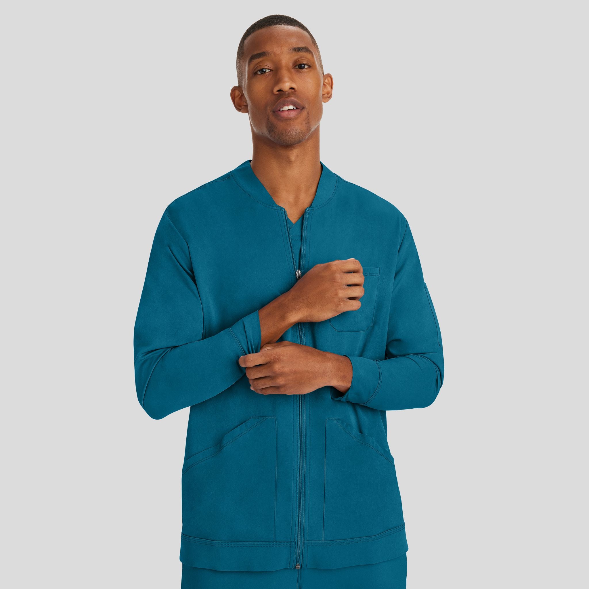 Men's Michael Zip Front Solid Scrub Jacket