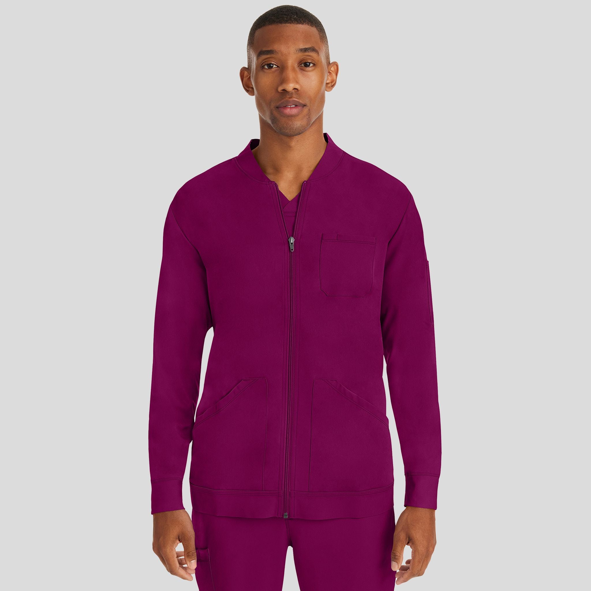 Men's Michael Zip Front Solid Scrub Jacket