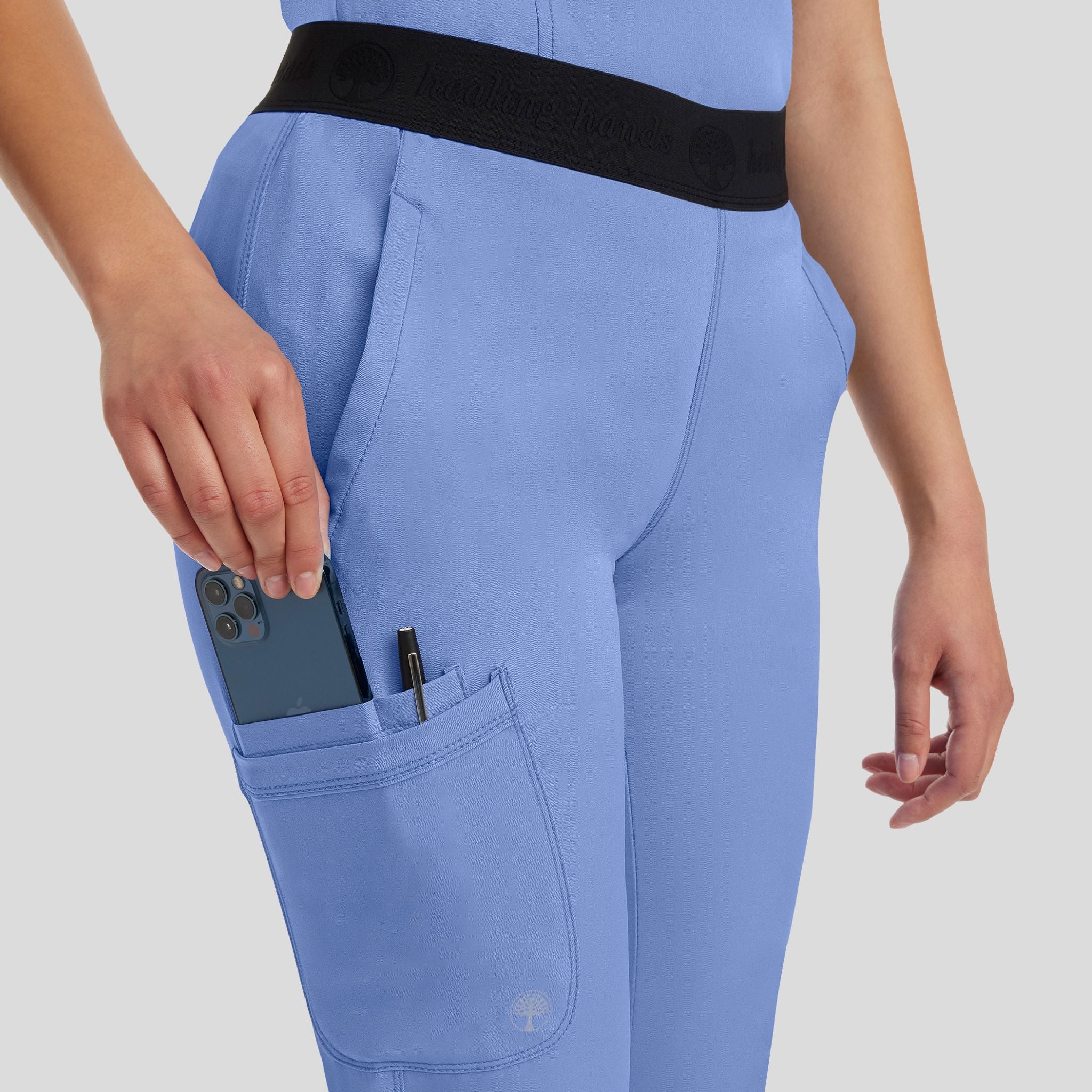 Women's Rachel Elastic Waistband Cargo Scrub Pant