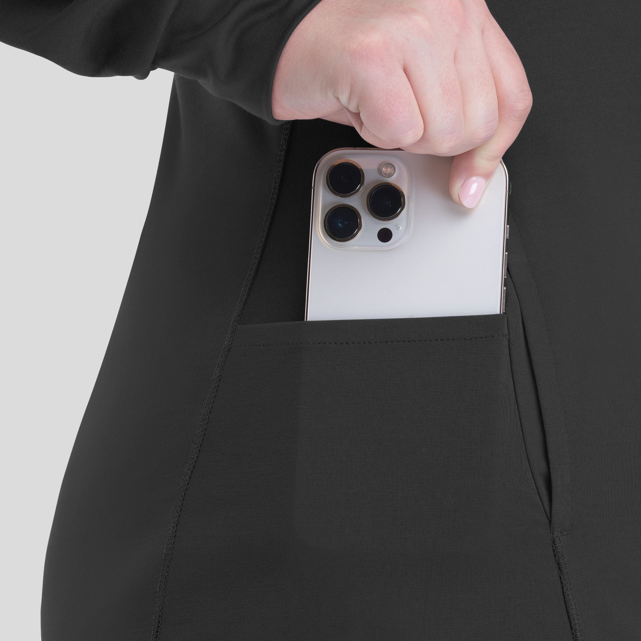 Women's Hooded Zip Front Jacket | Black