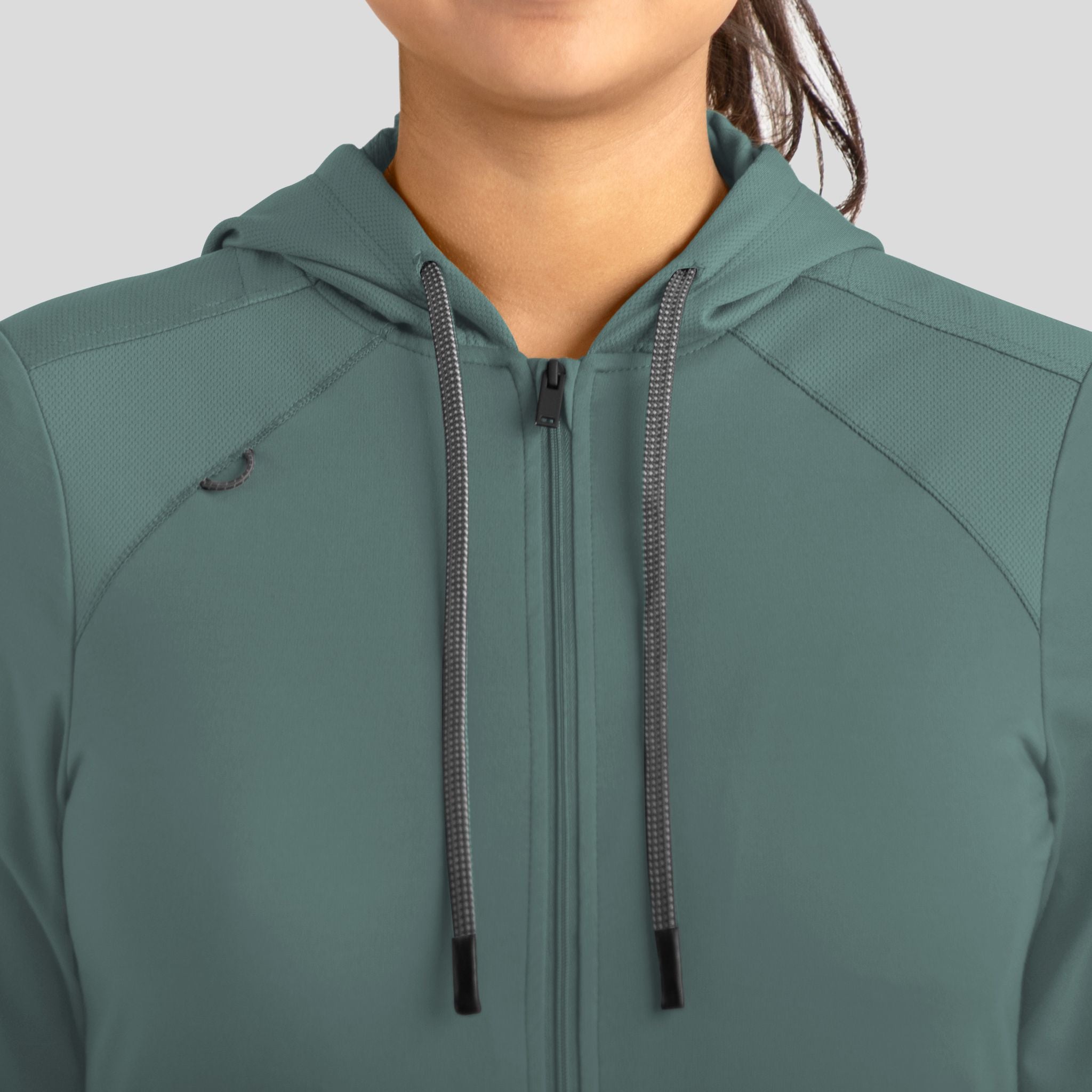 Women's Hooded Zip Front Jacket | Grey