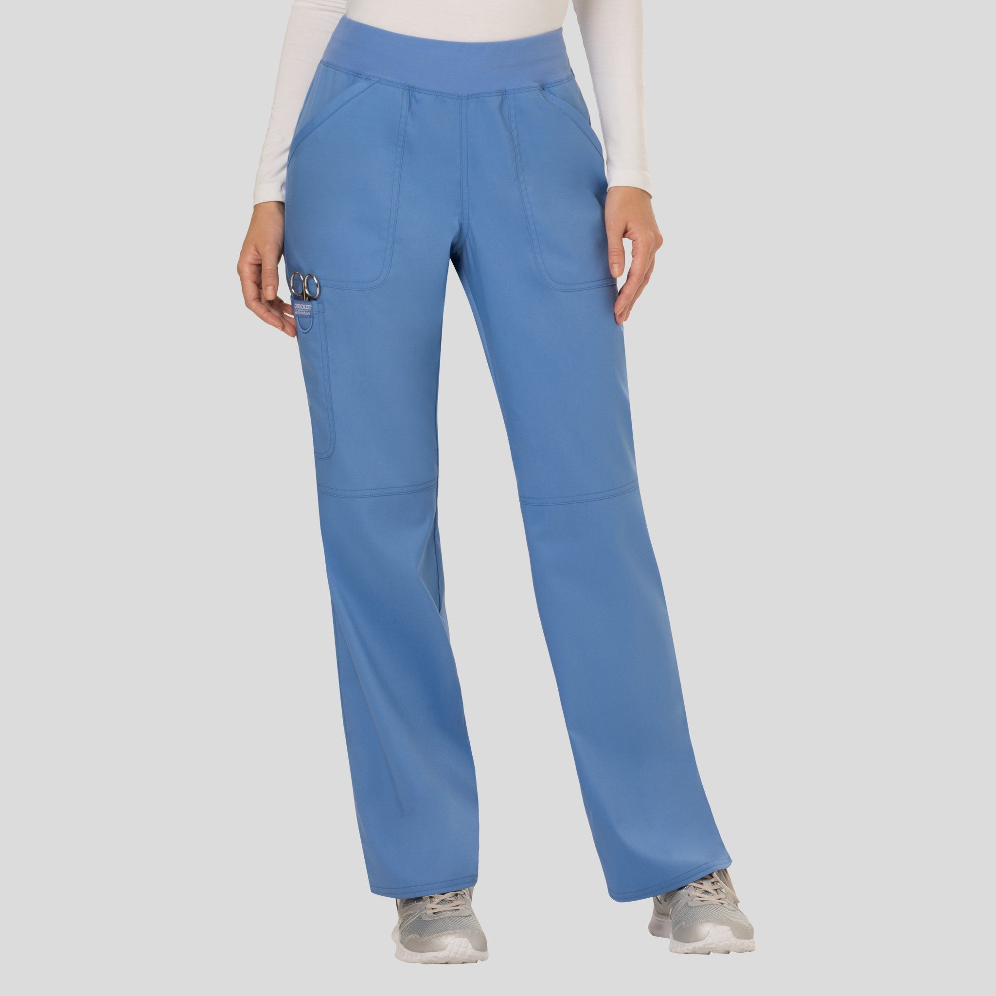 Women's Elastic Waistband Cargo Pull-On Scrub Pant