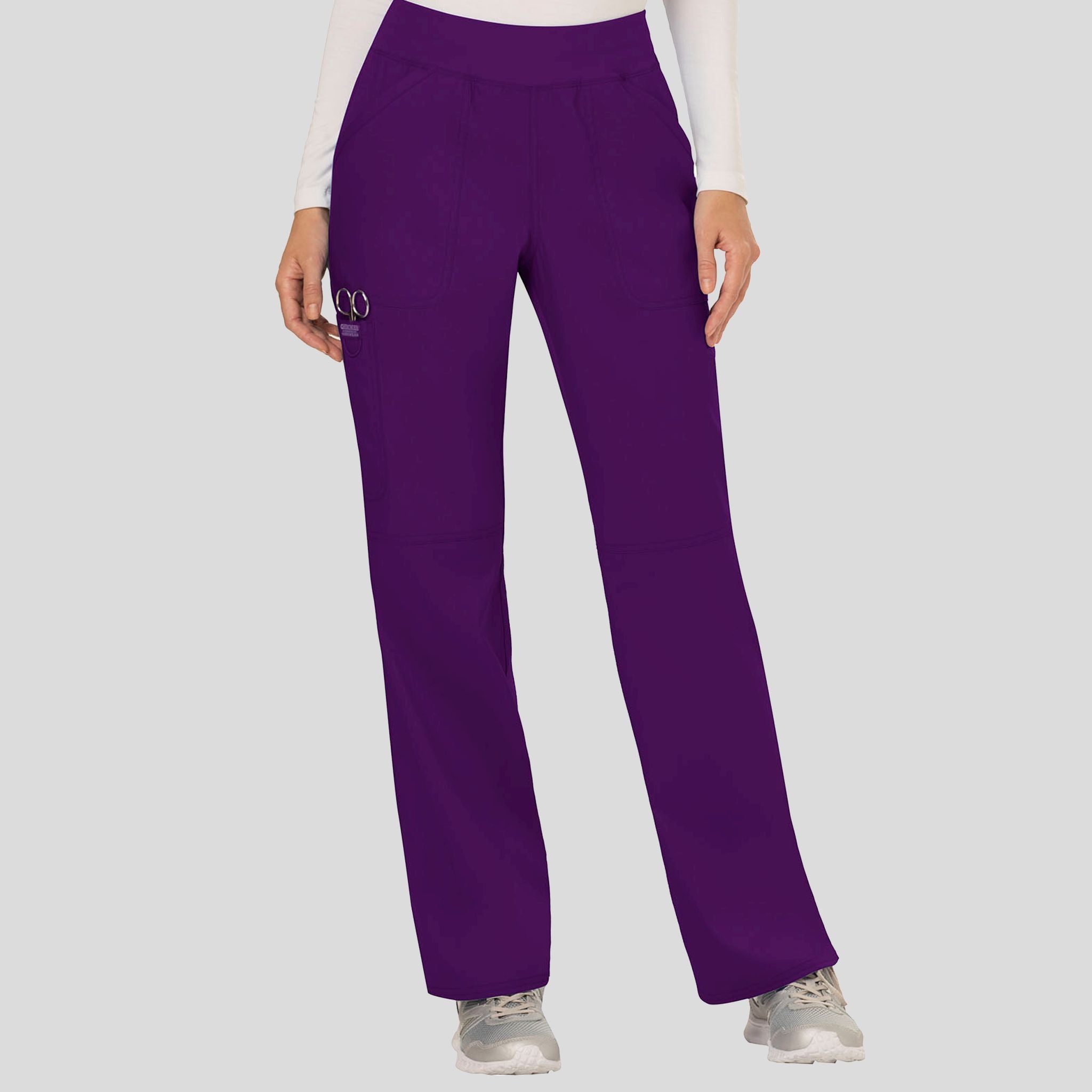 Women's Elastic Waistband Cargo Pull-On Scrub Pant