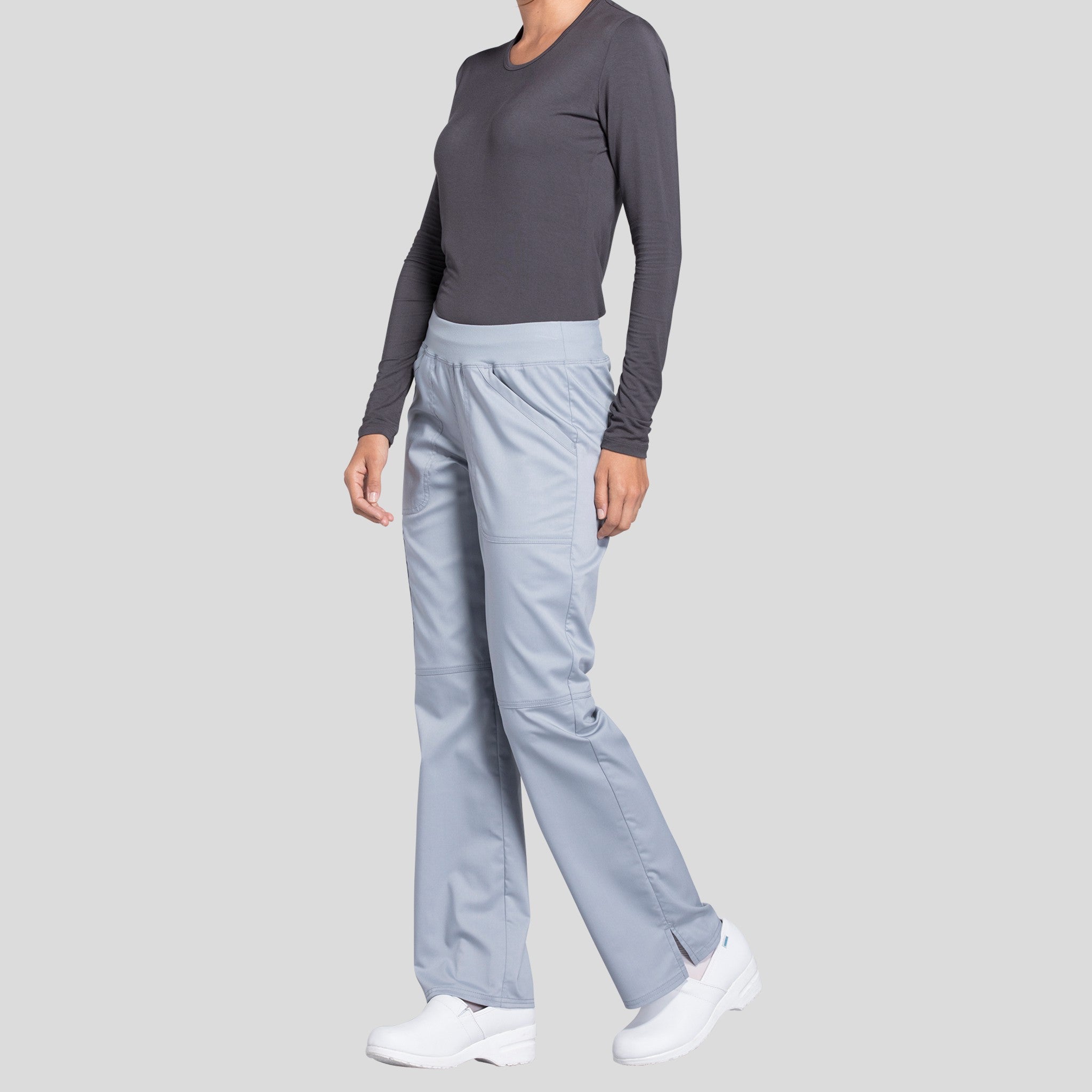 Women's Elastic Waistband Cargo Pull-On Scrub Pant