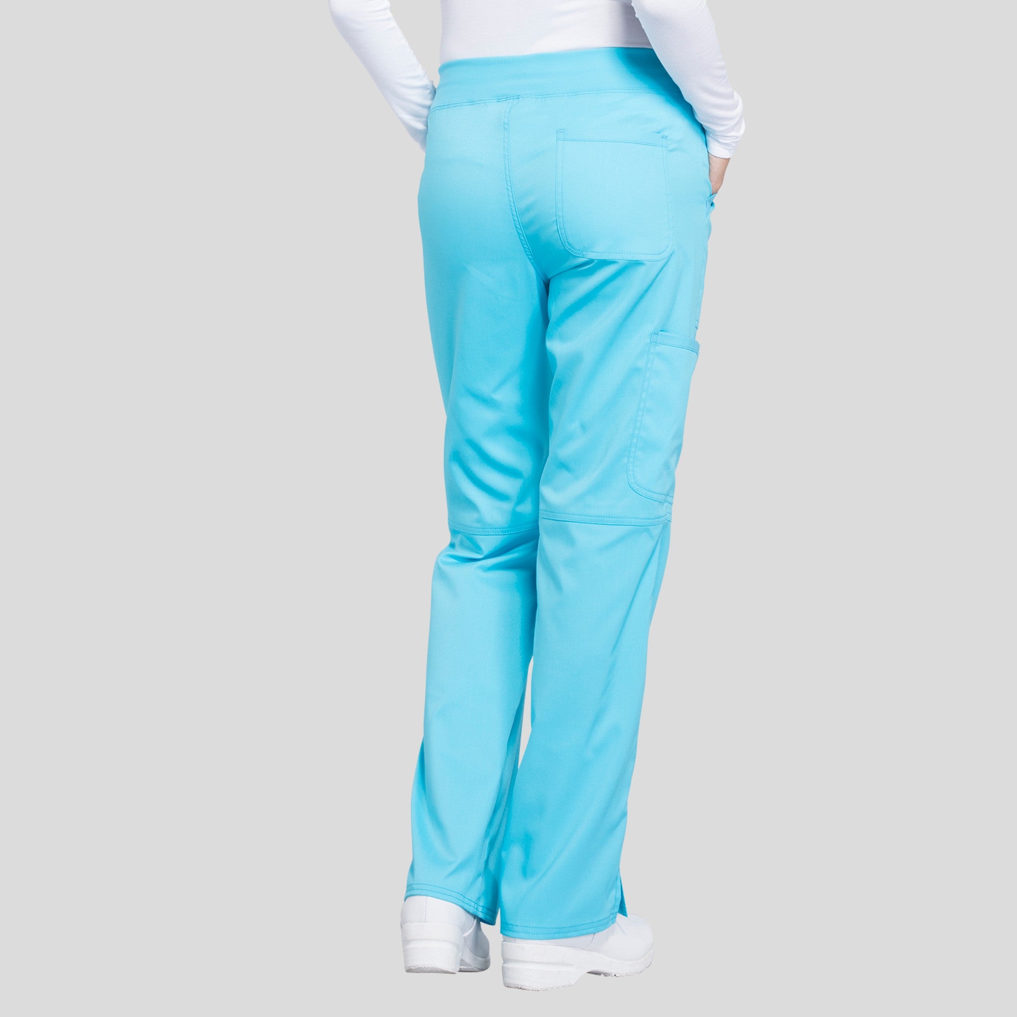 Women's Elastic Waistband Cargo Pull-On Scrub Pant