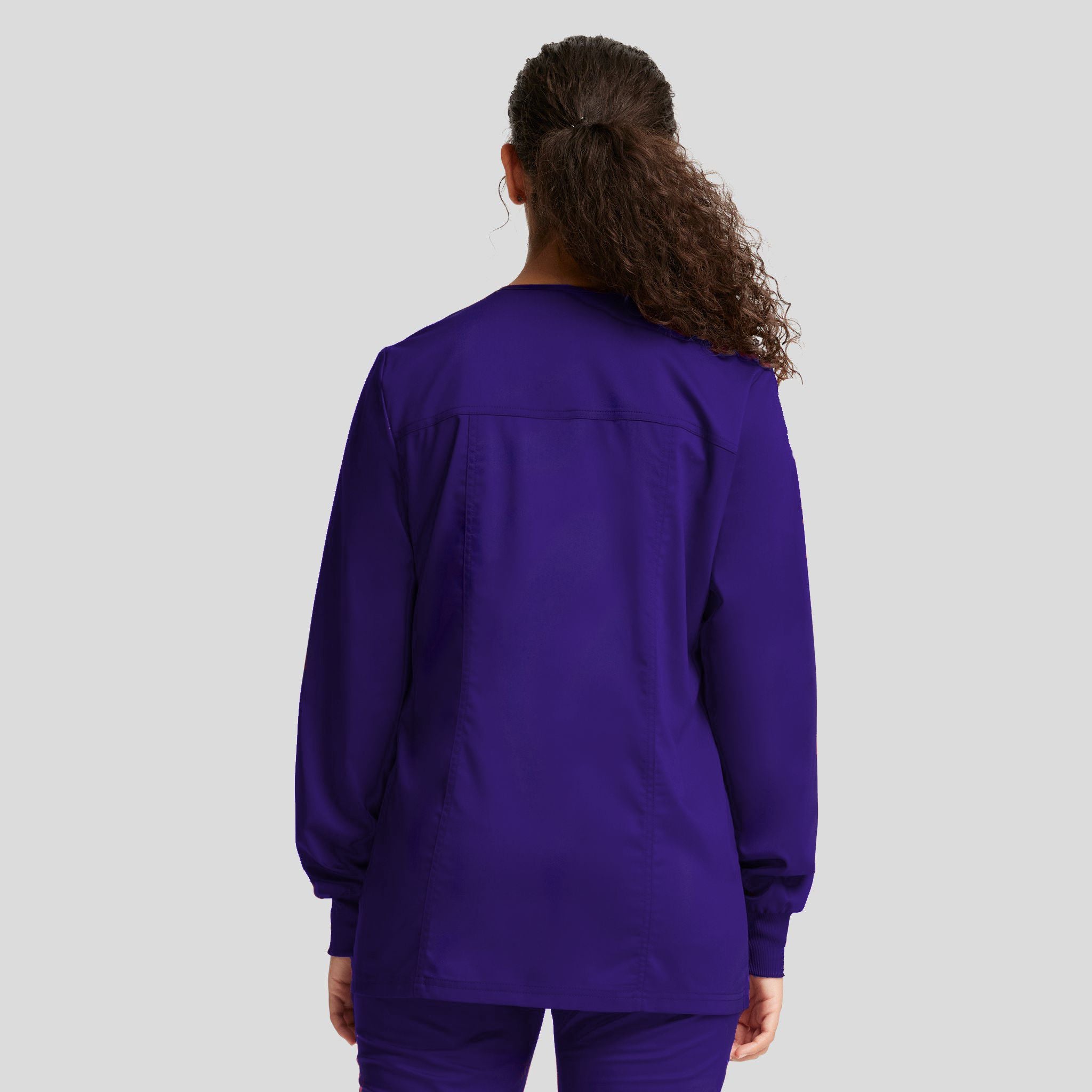 Women's Snap Front Solid Scrub Jacket