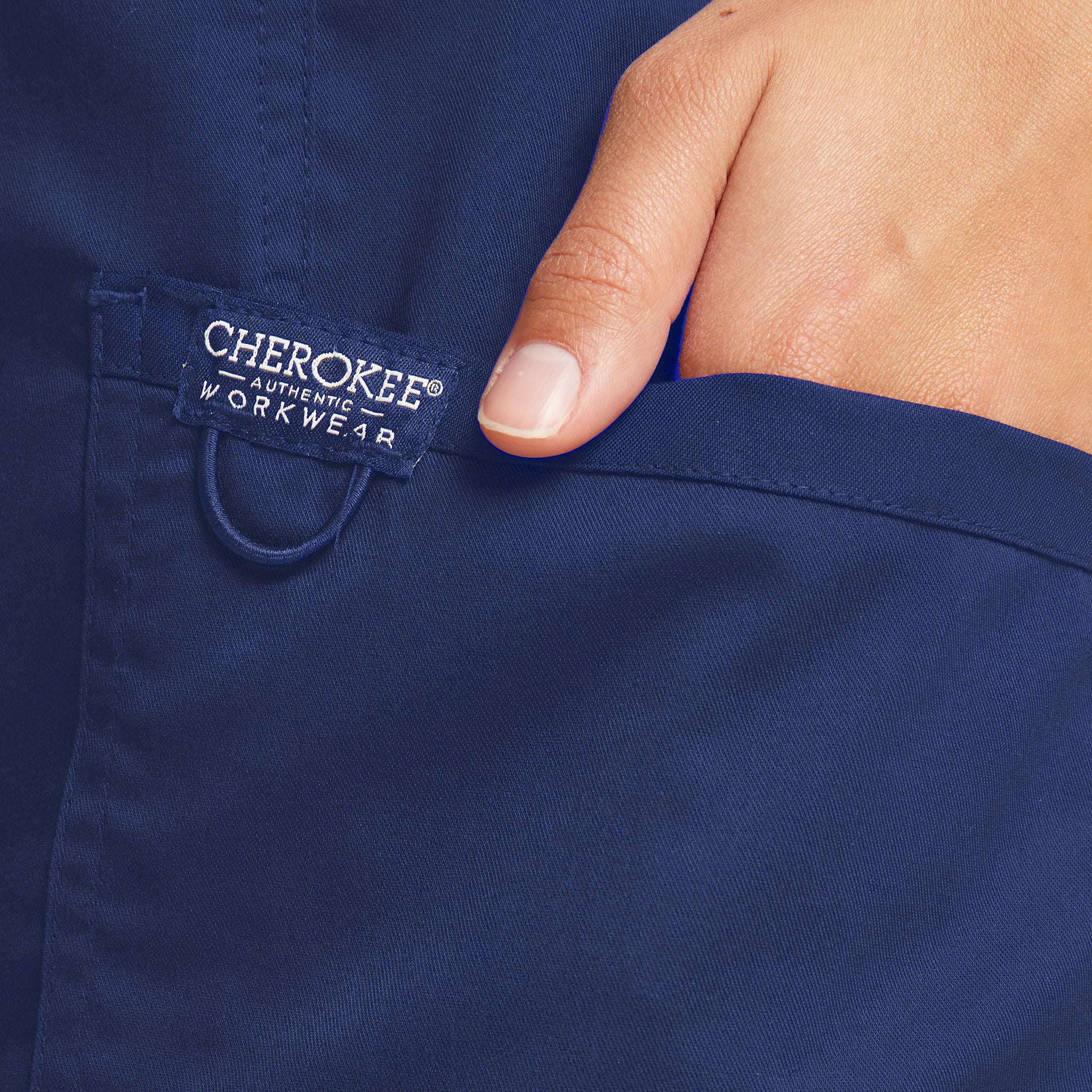 Women's Mock Wrap Solid Scrub Top