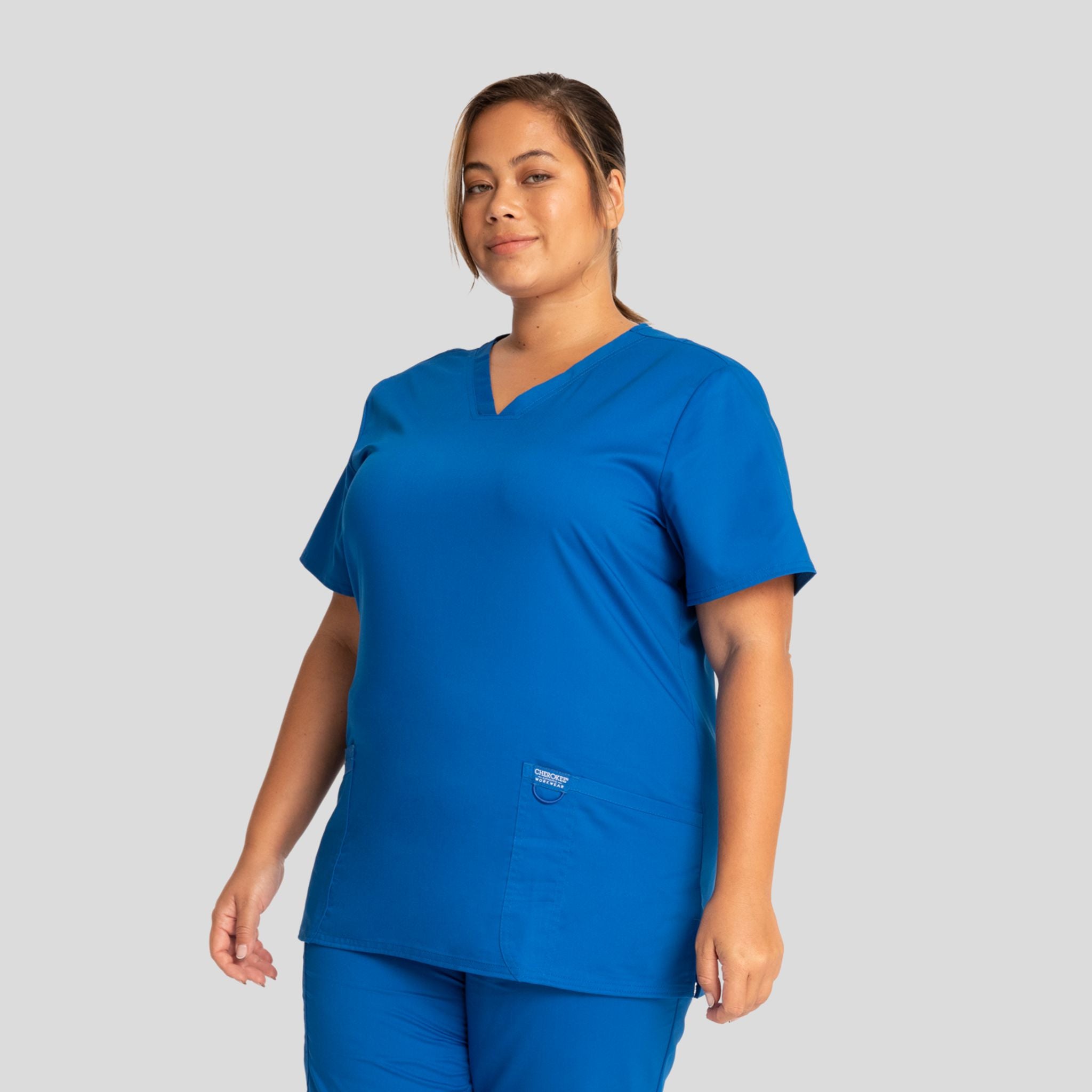 Women's V-Neck Solid Scrub Top