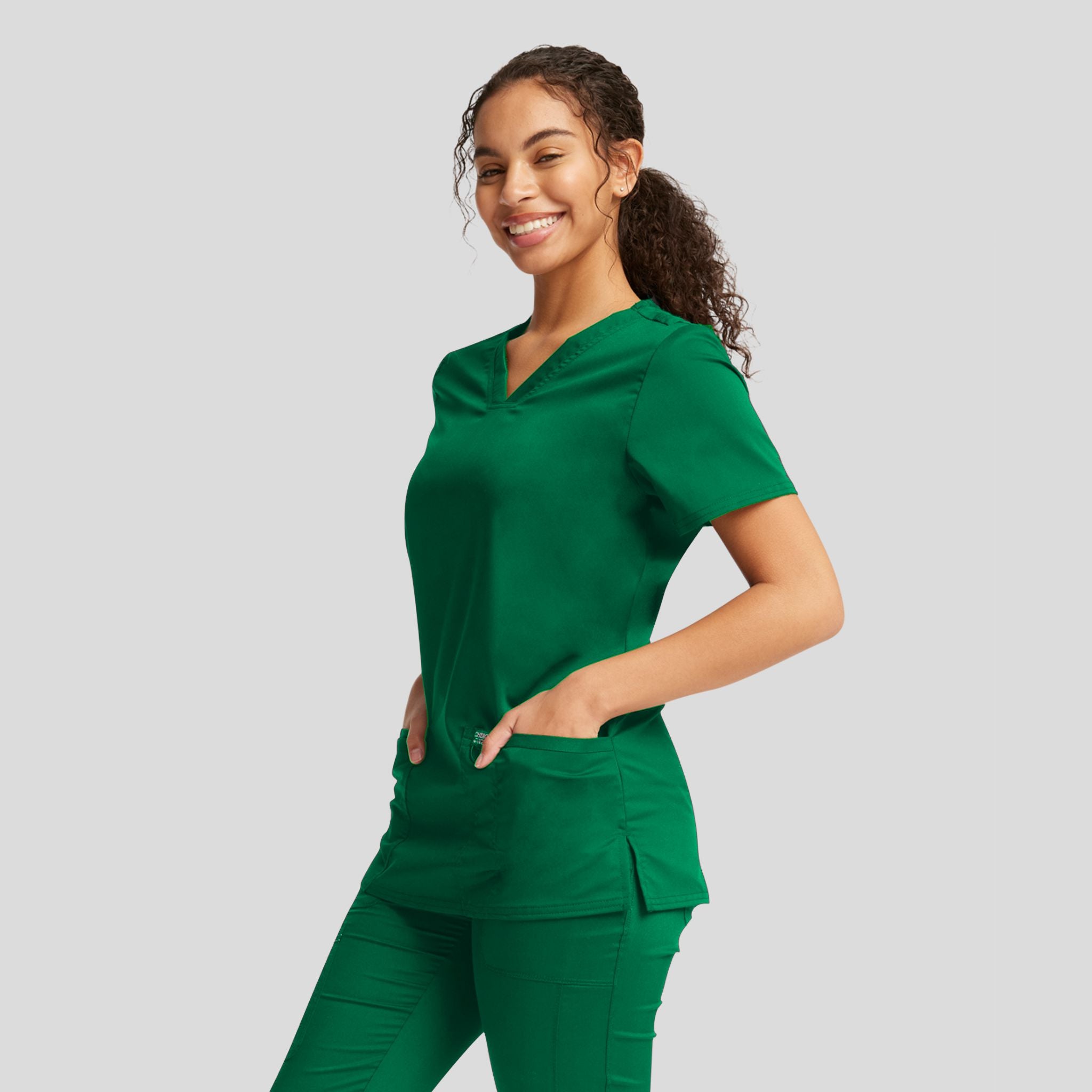 Women's V-Neck Solid Scrub Top