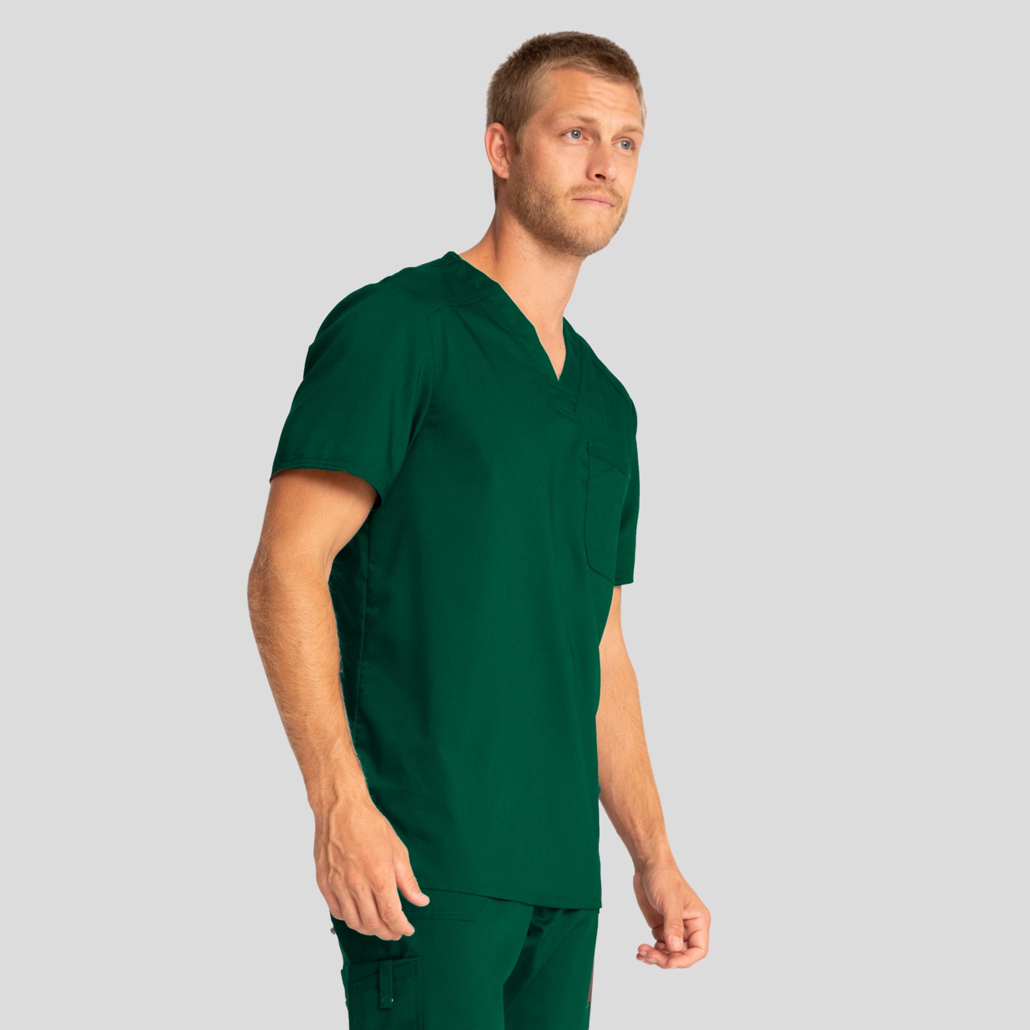 Men's V-Neck Solid Scrub Top