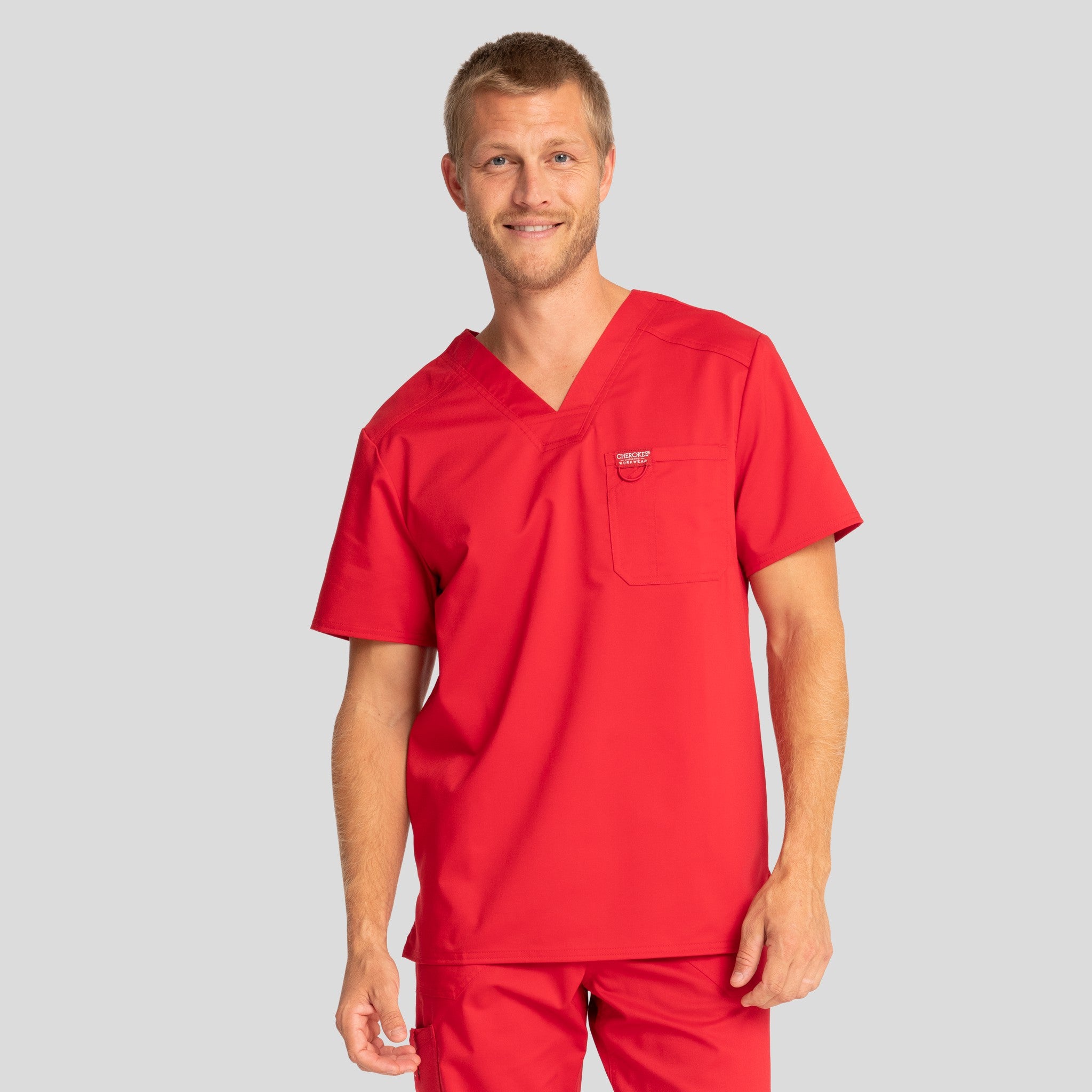 Men's V-Neck Solid Scrub Top