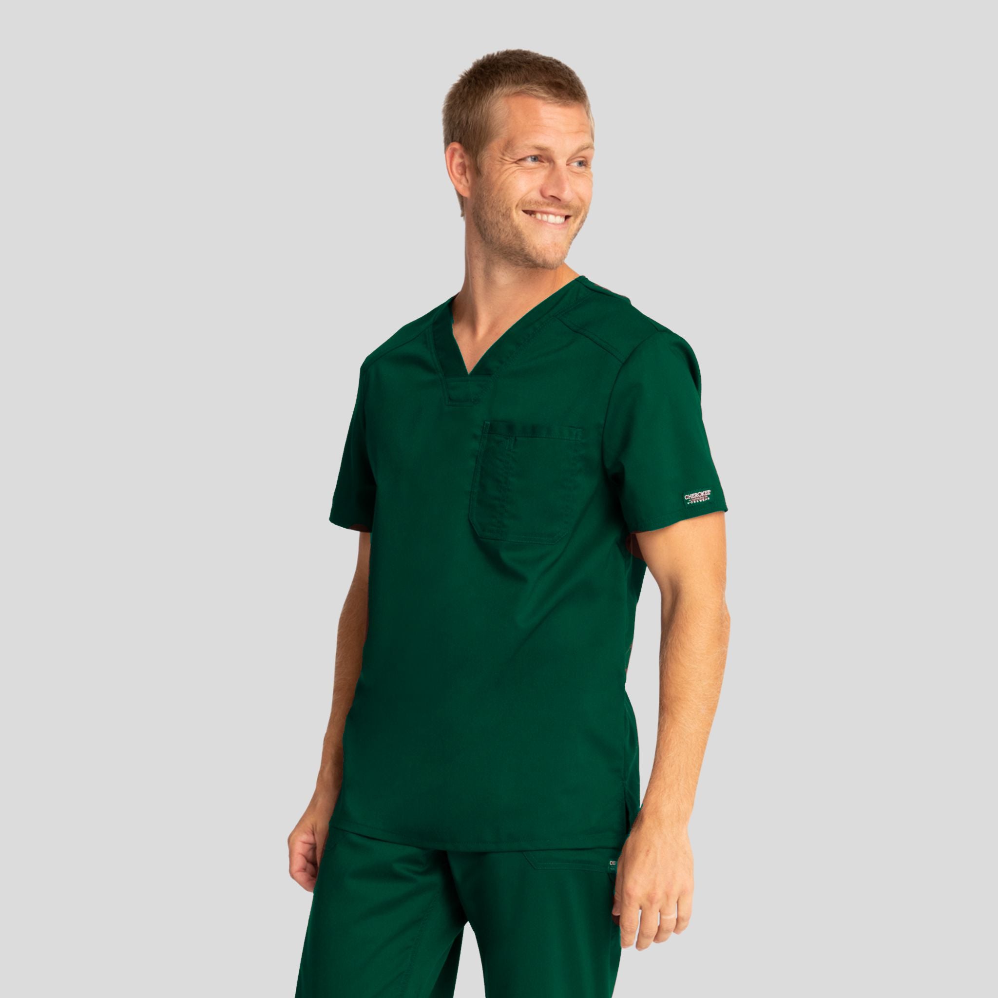 Men's V-Neck Solid Scrub Top