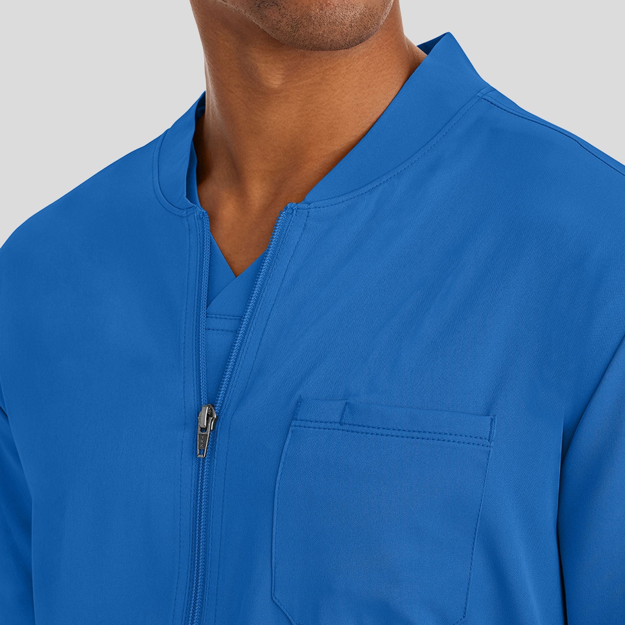 Men's Michael Zip Front Solid Scrub Jacket