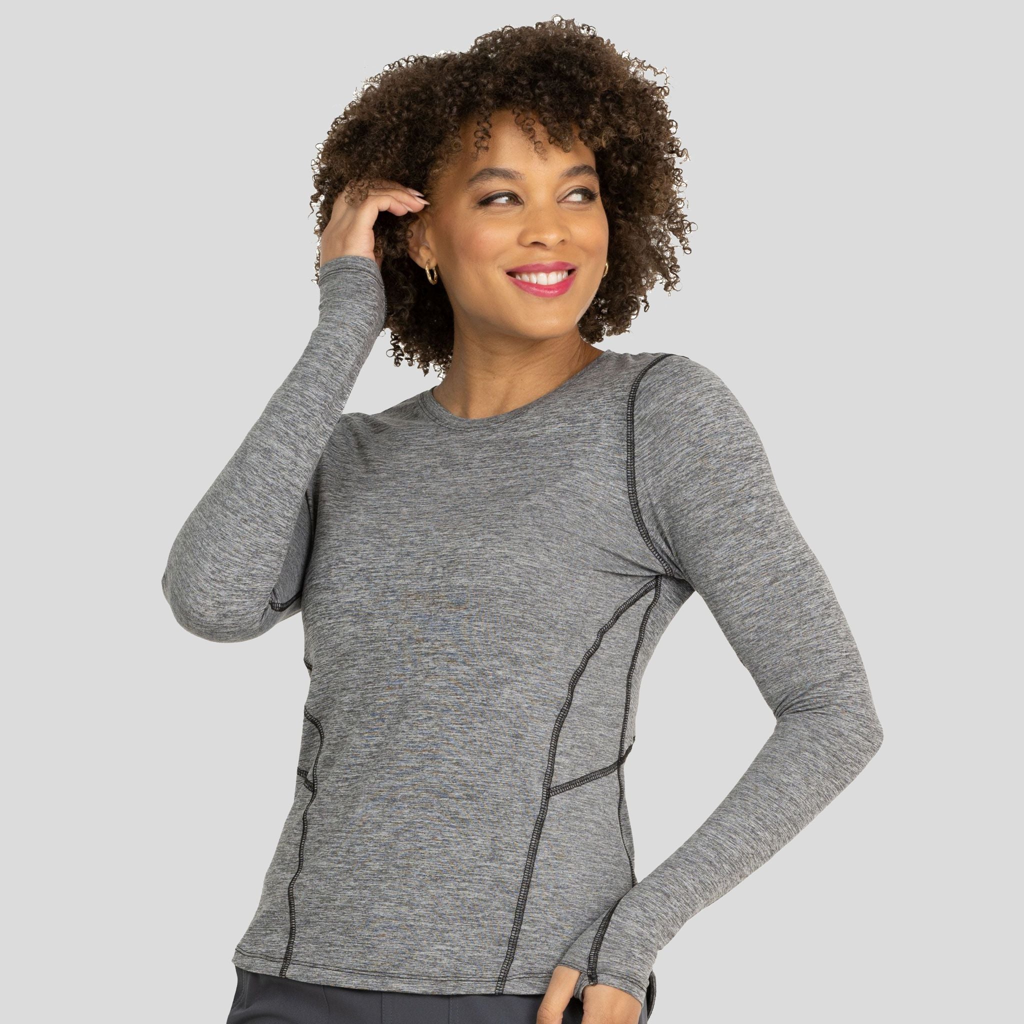 Lily Brushed Knit Tee Shirt w/Thumb Hole