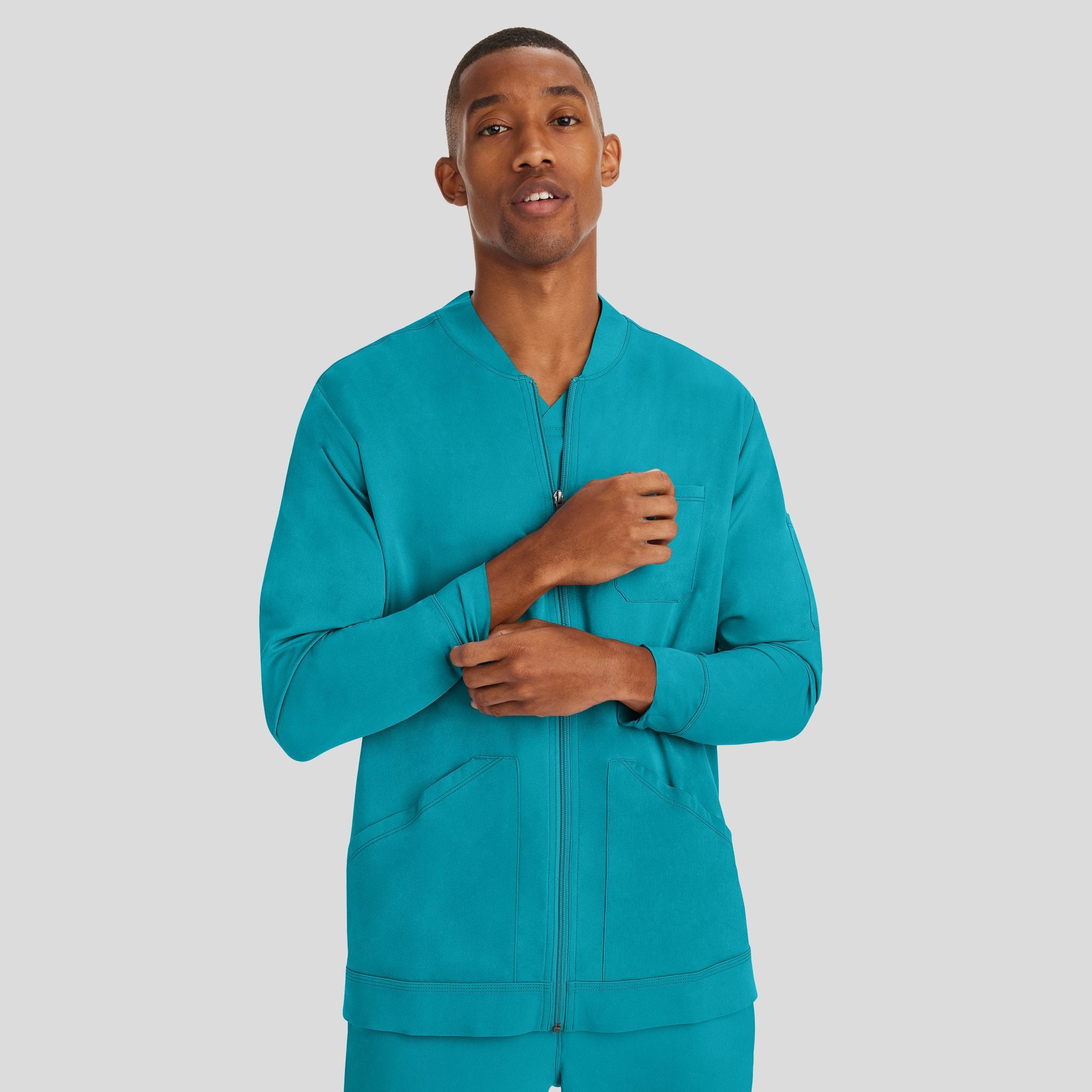 Men's Michael Zip Front Solid Scrub Jacket