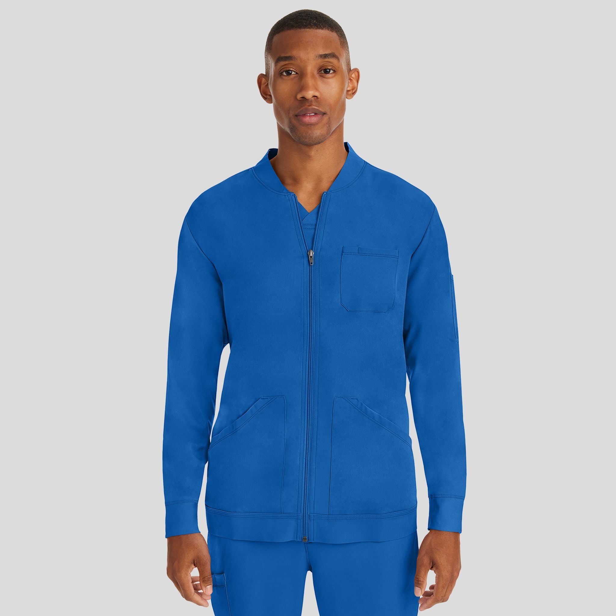 Men's Michael Zip Front Solid Scrub Jacket