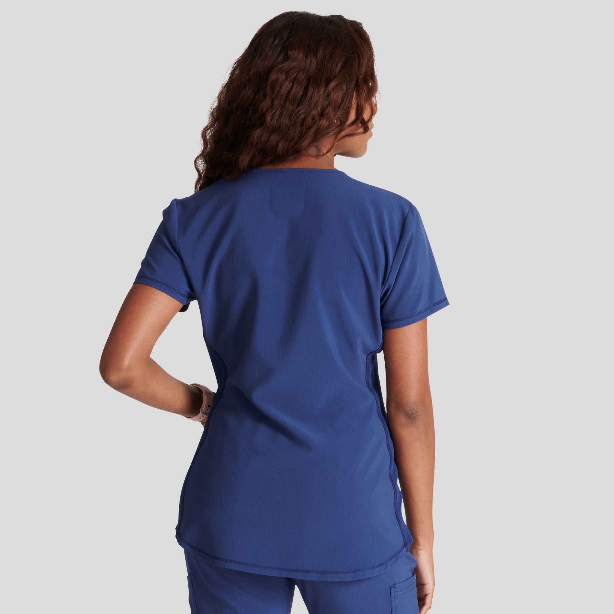 Women's Henley Solid Scrub Top