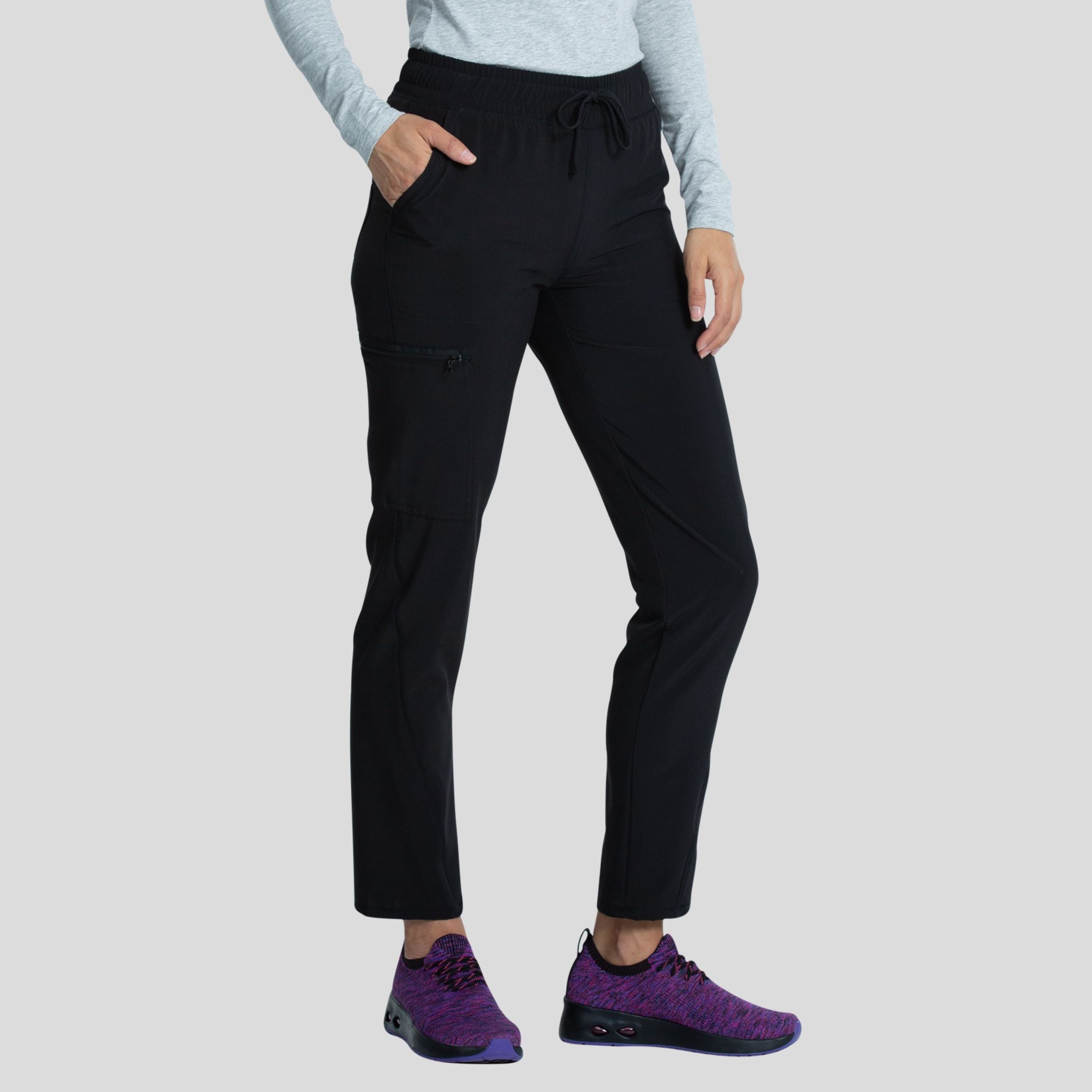 Mid Rise Tapered Leg Drawstring Pant