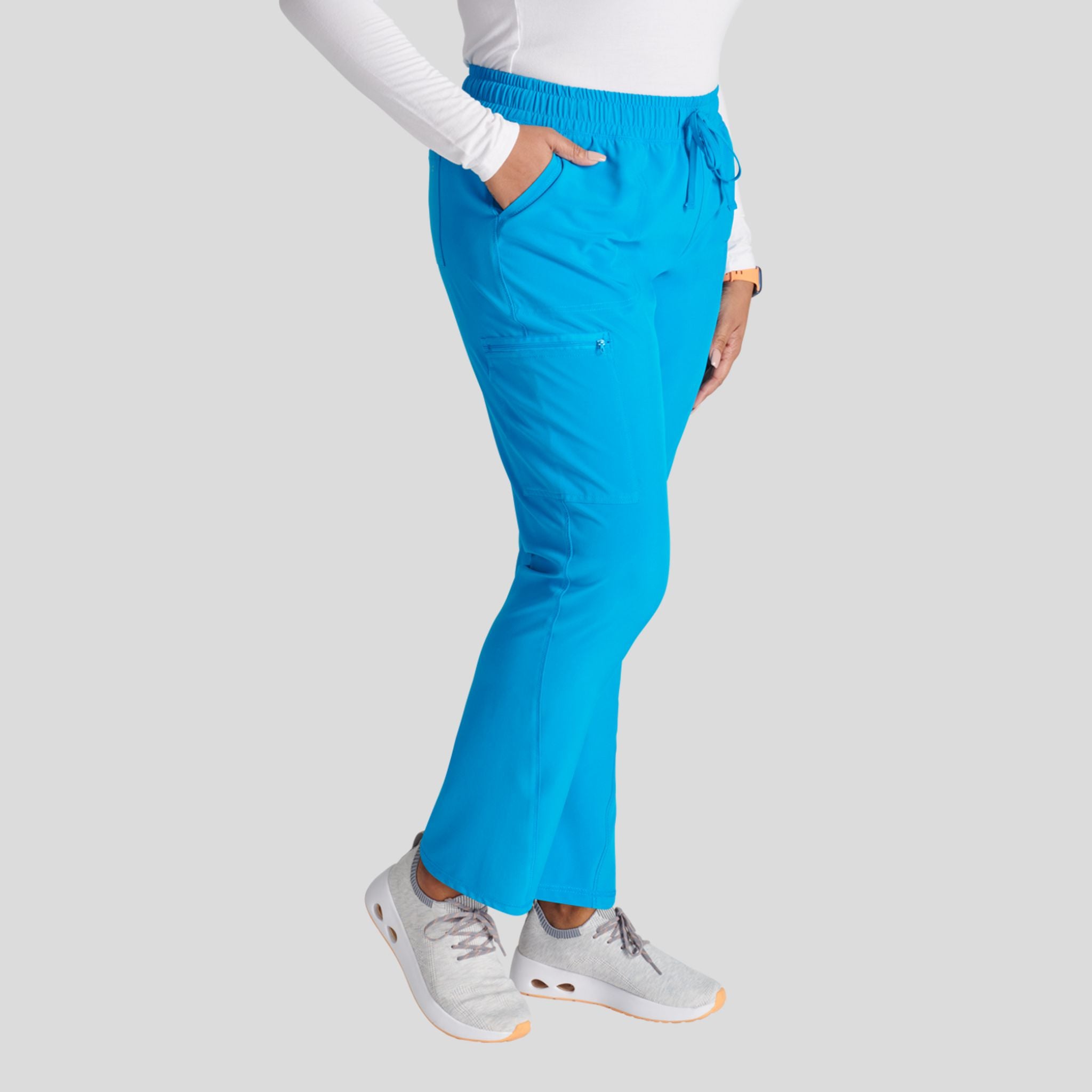 Mid Rise Tapered Leg Drawstring Pant