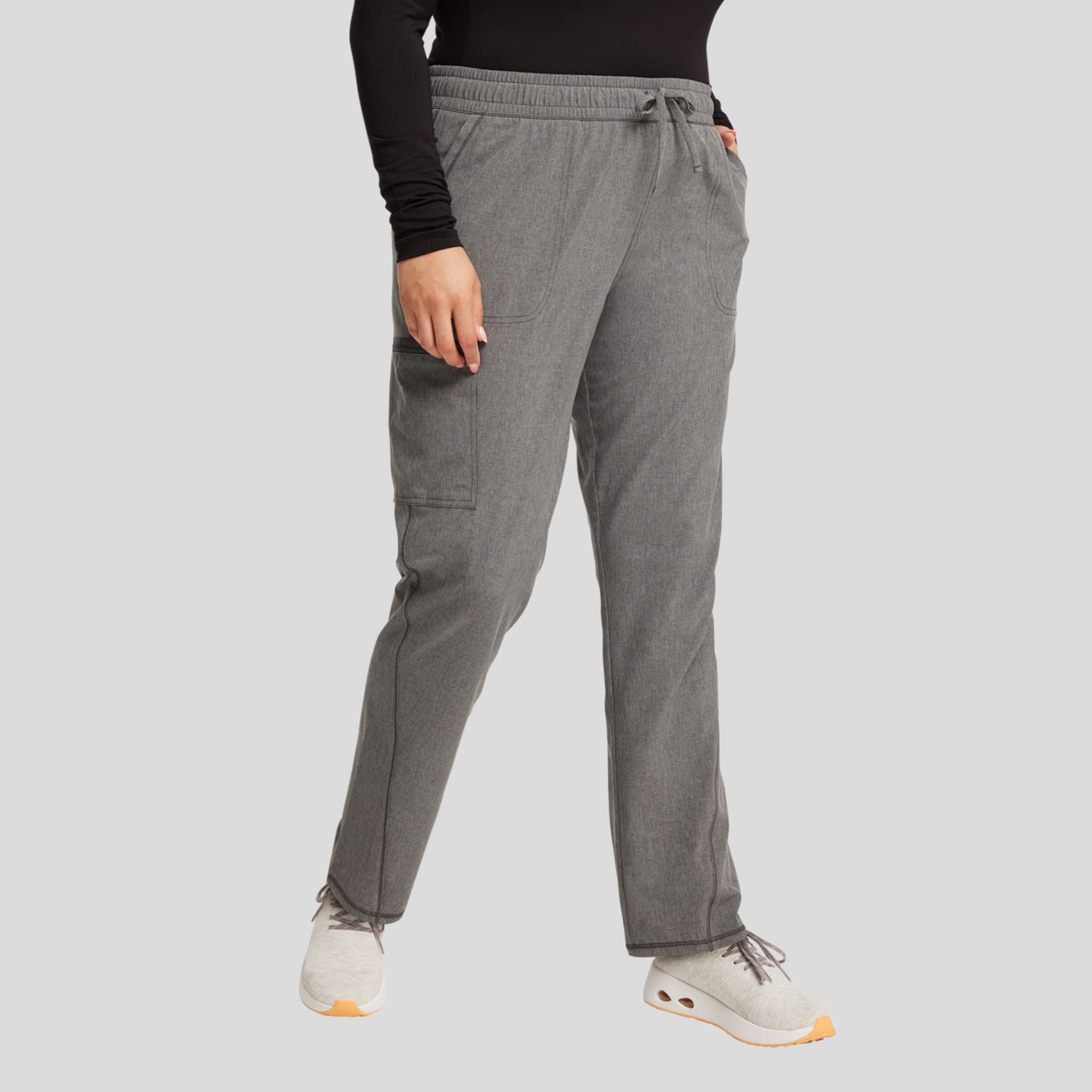 Mid Rise Tapered Leg Drawstring Pant