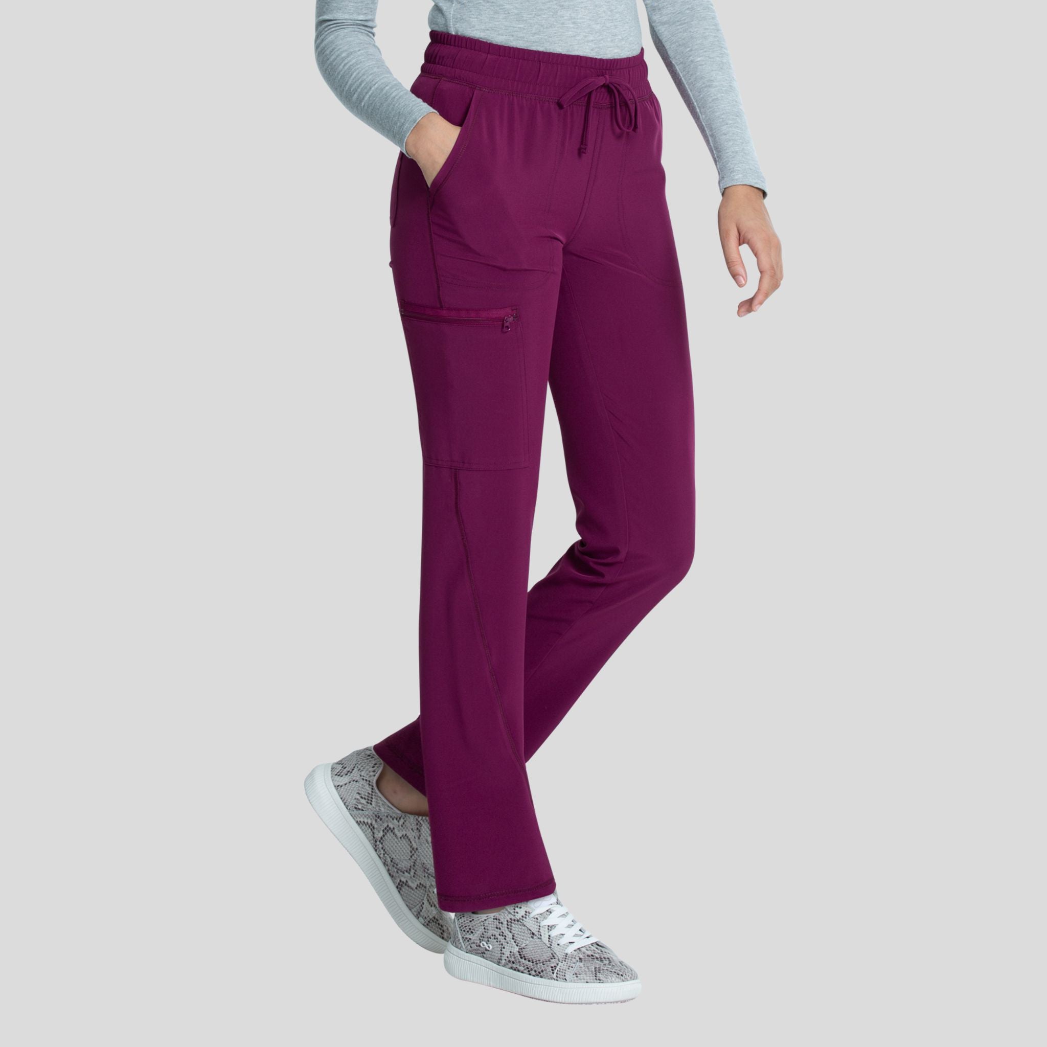 Mid Rise Tapered Leg Drawstring Pant