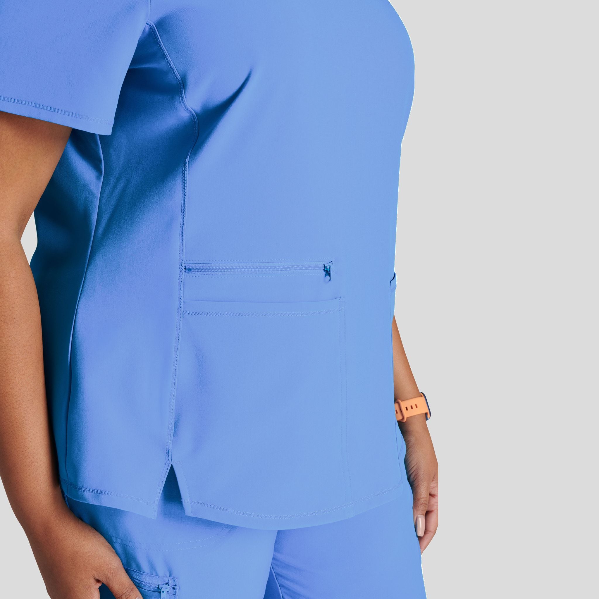 V-Neck Top With Badge Loop