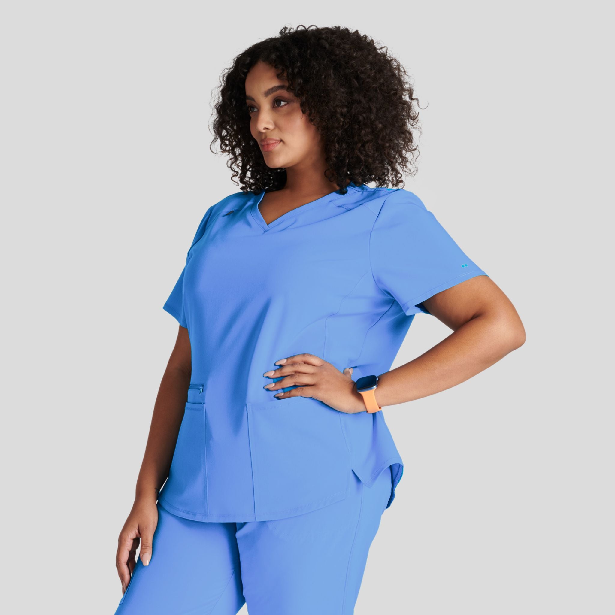 V-Neck Top With Badge Loop