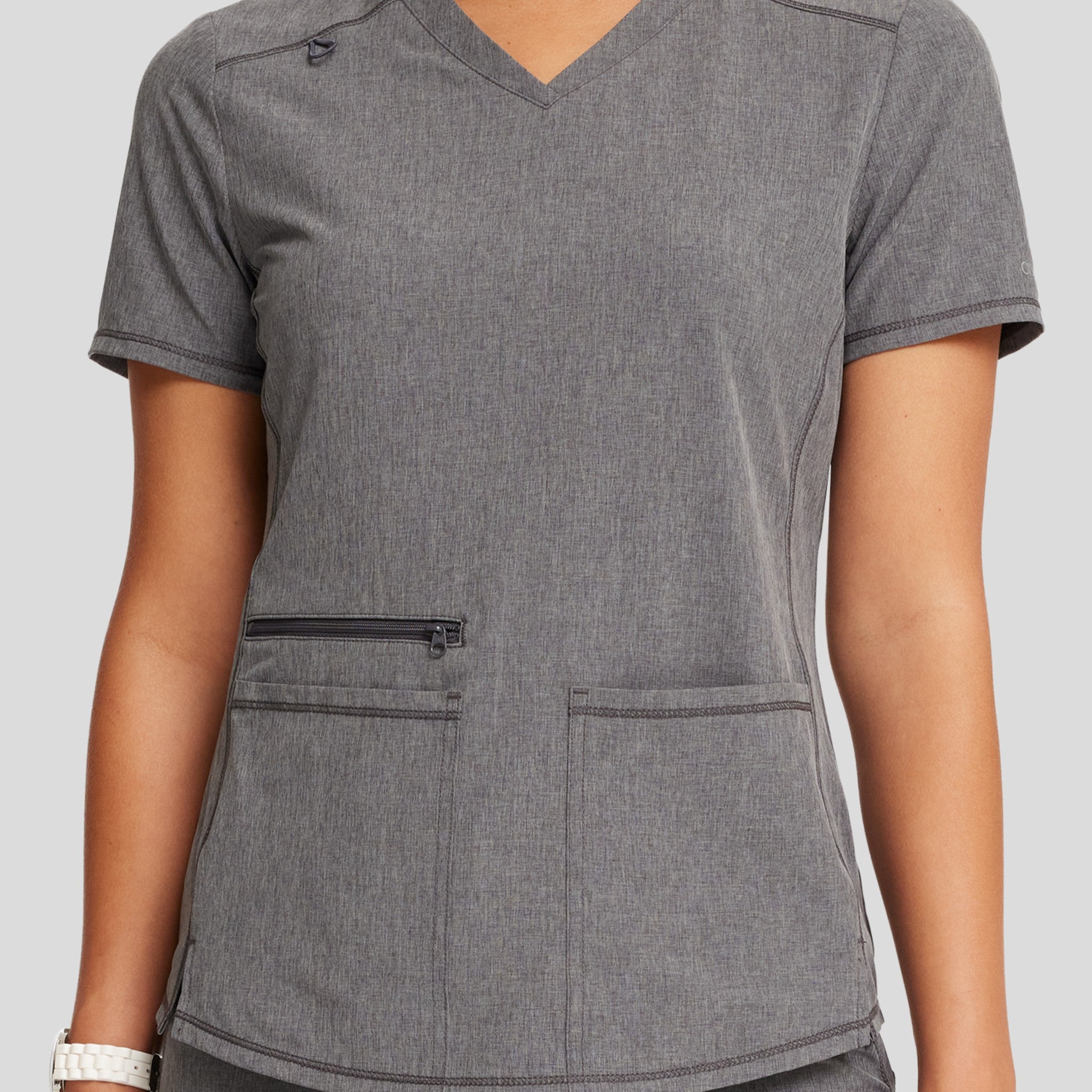 V-Neck Top With Badge Loop
