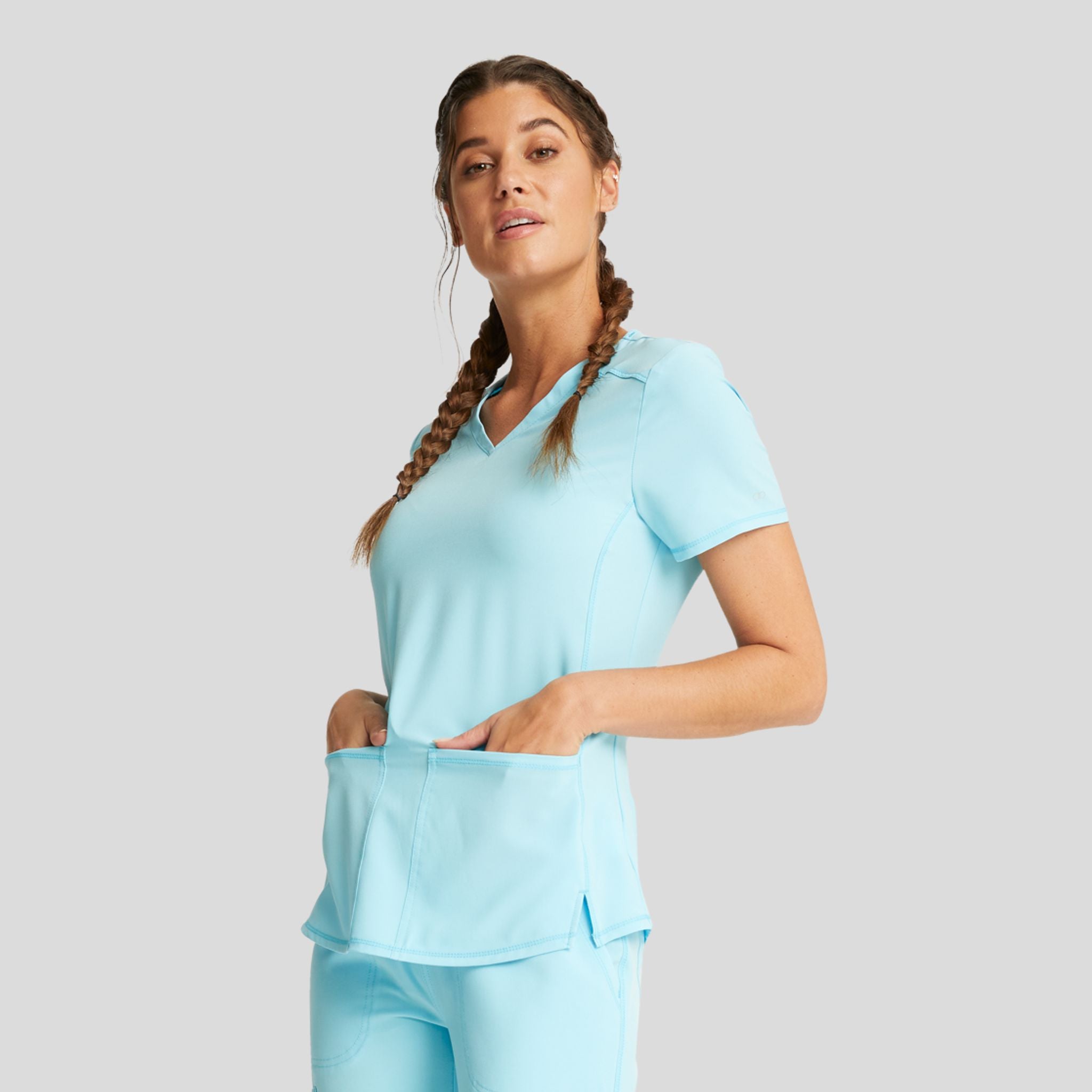 V-Neck Top With Badge Loop