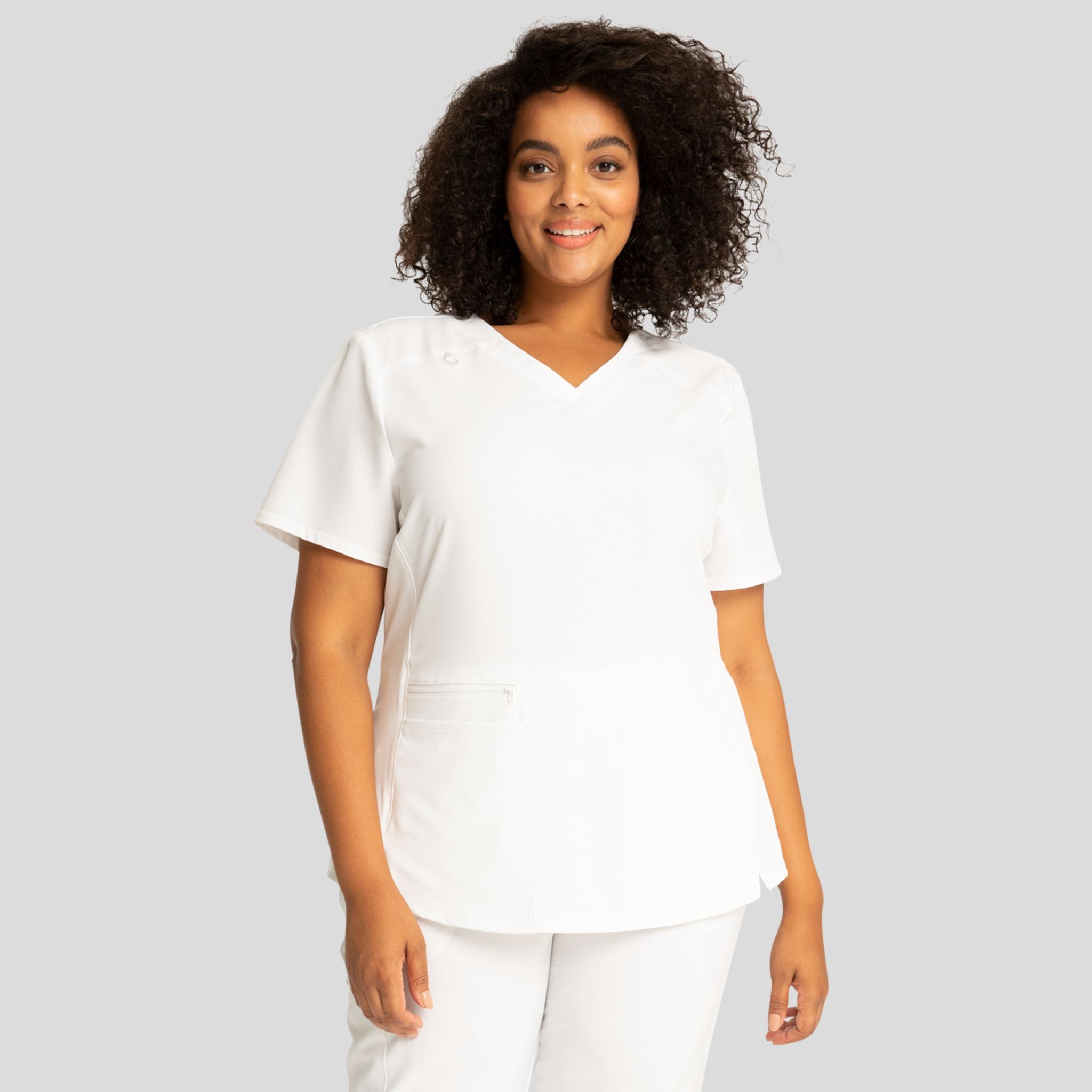 V-Neck Top With Badge Loop