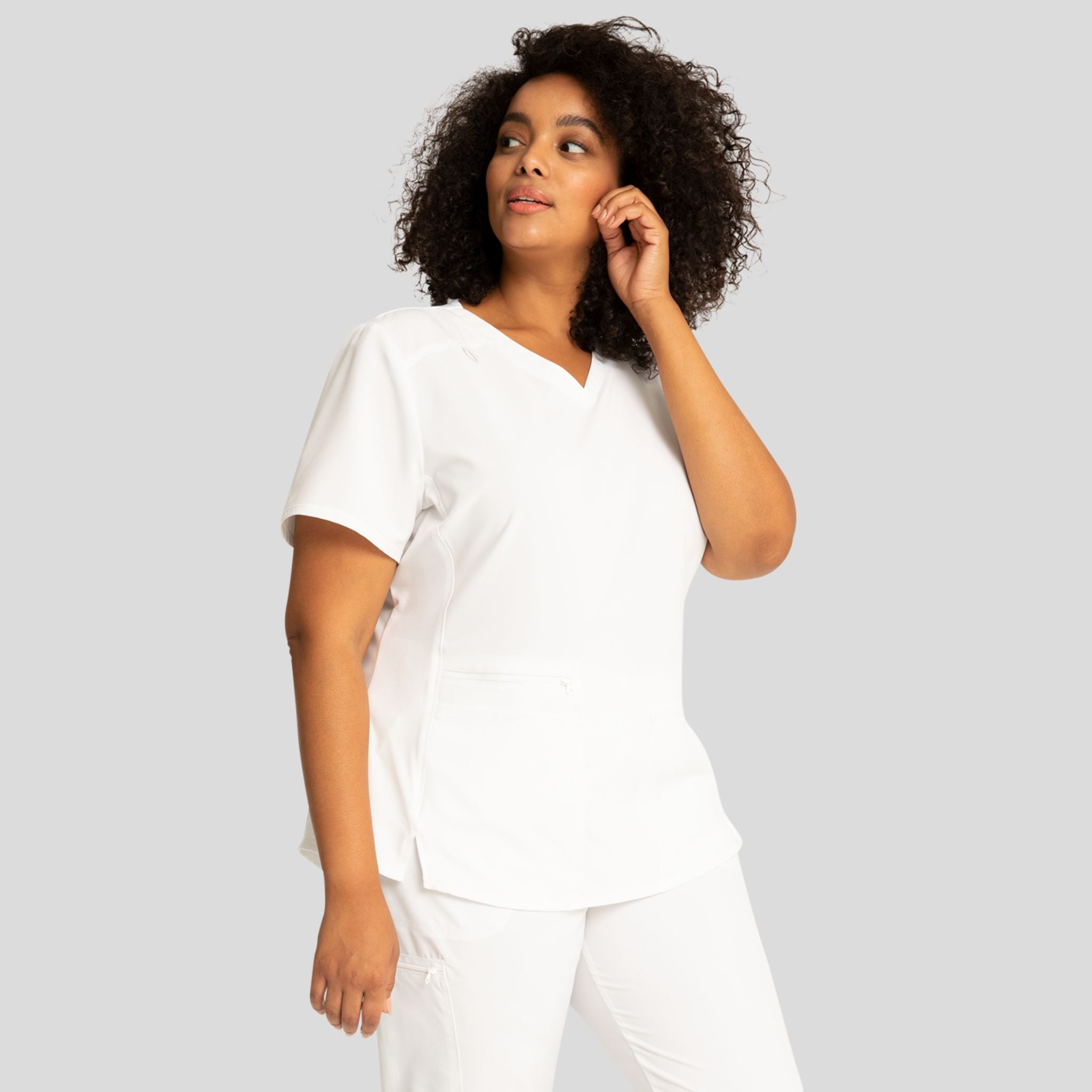 V-Neck Top With Badge Loop