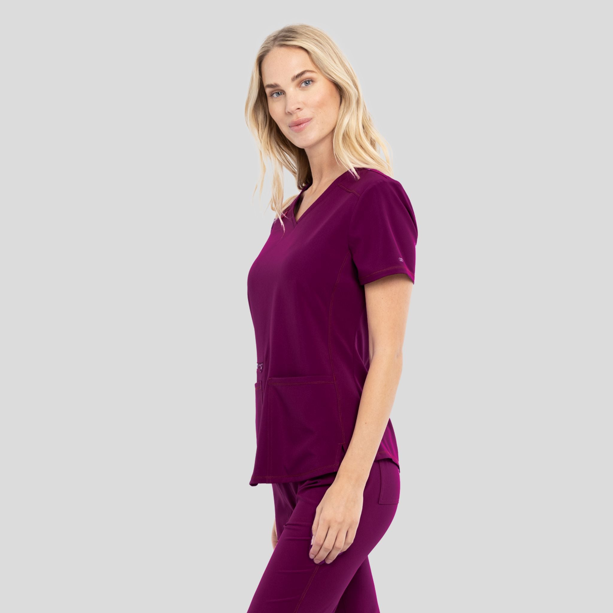 V-Neck Top With Badge Loop