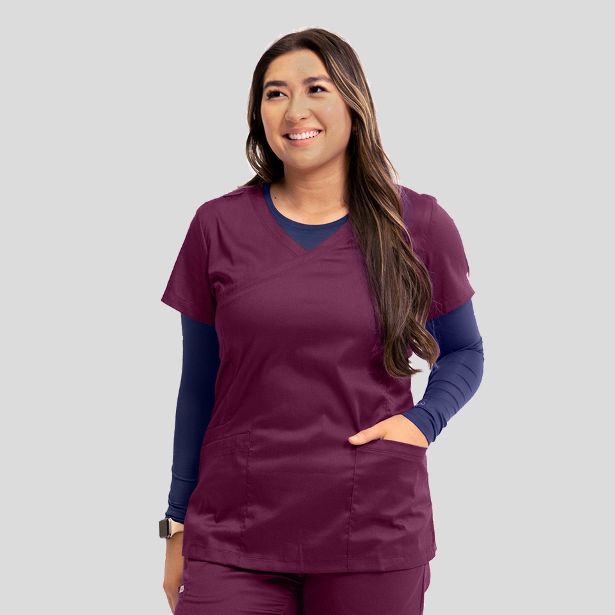 Women’s Mock Wrap Knit Side Top