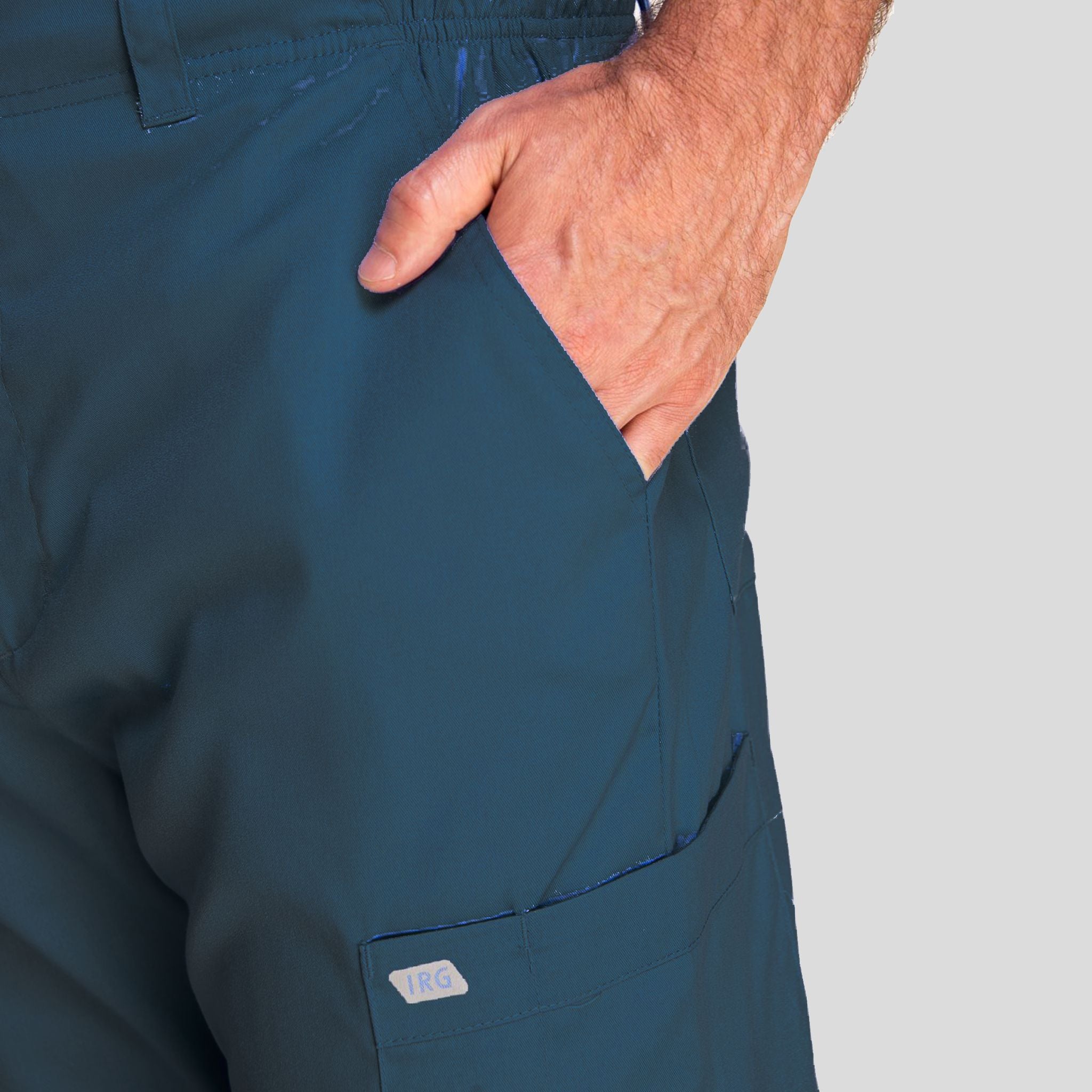 Men's Half Elastic Waistband Pant