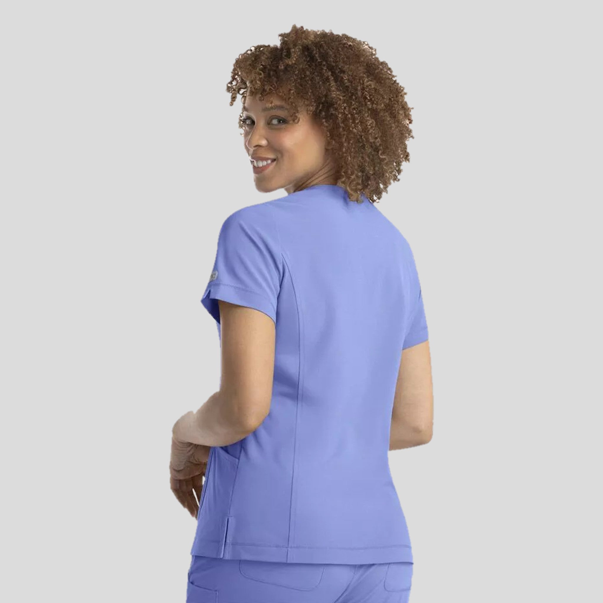 Notched Crew Neck Top