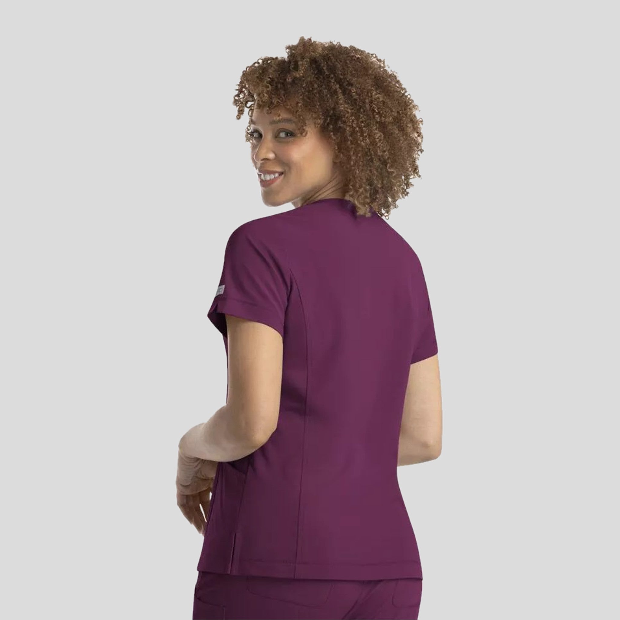 Notched Crew Neck Top