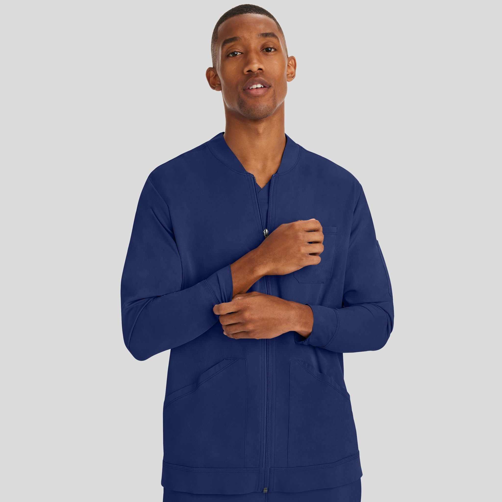Men's Michael Zip Front Solid Scrub Jacket