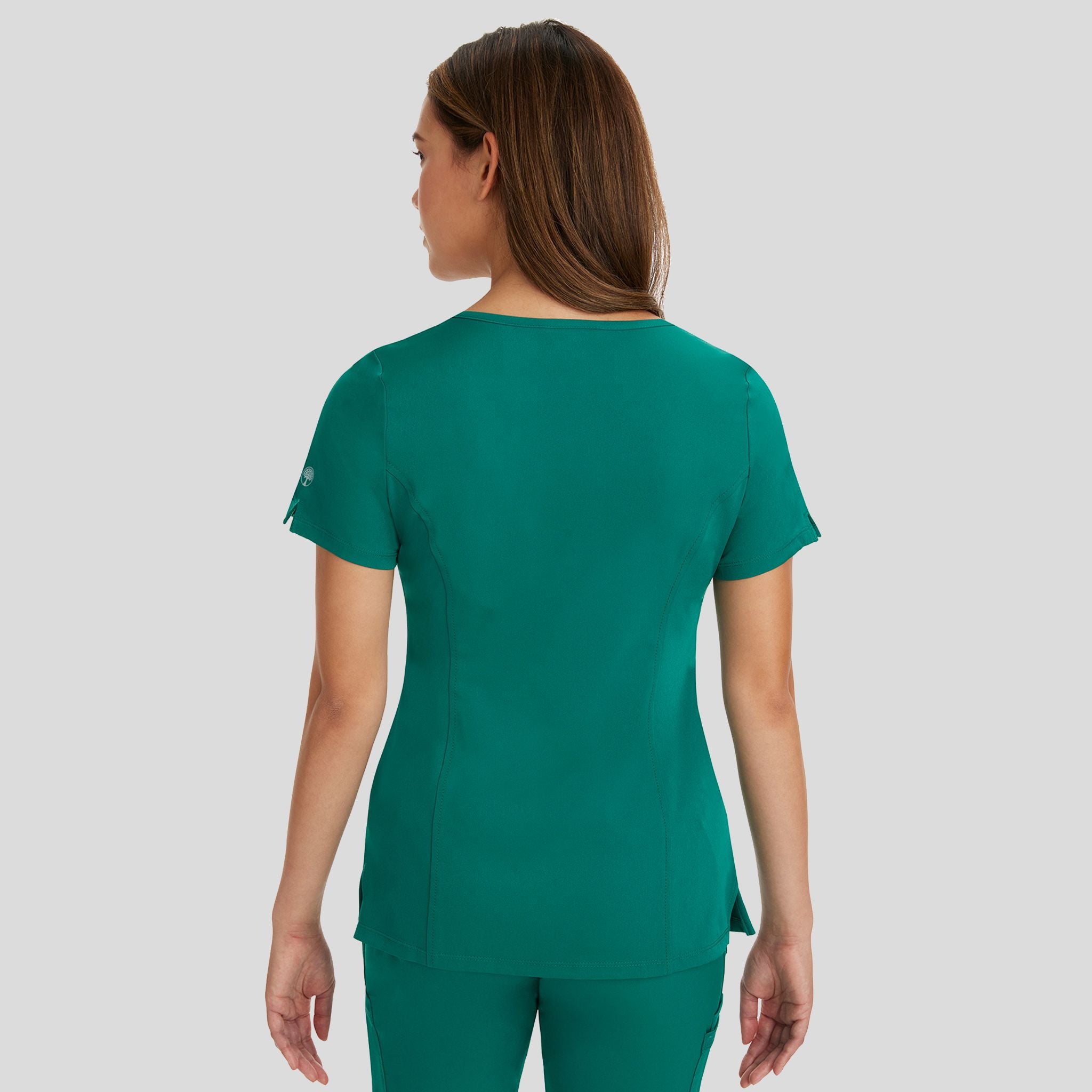 Women's Madison Mock Wrap Solid Scrub Top