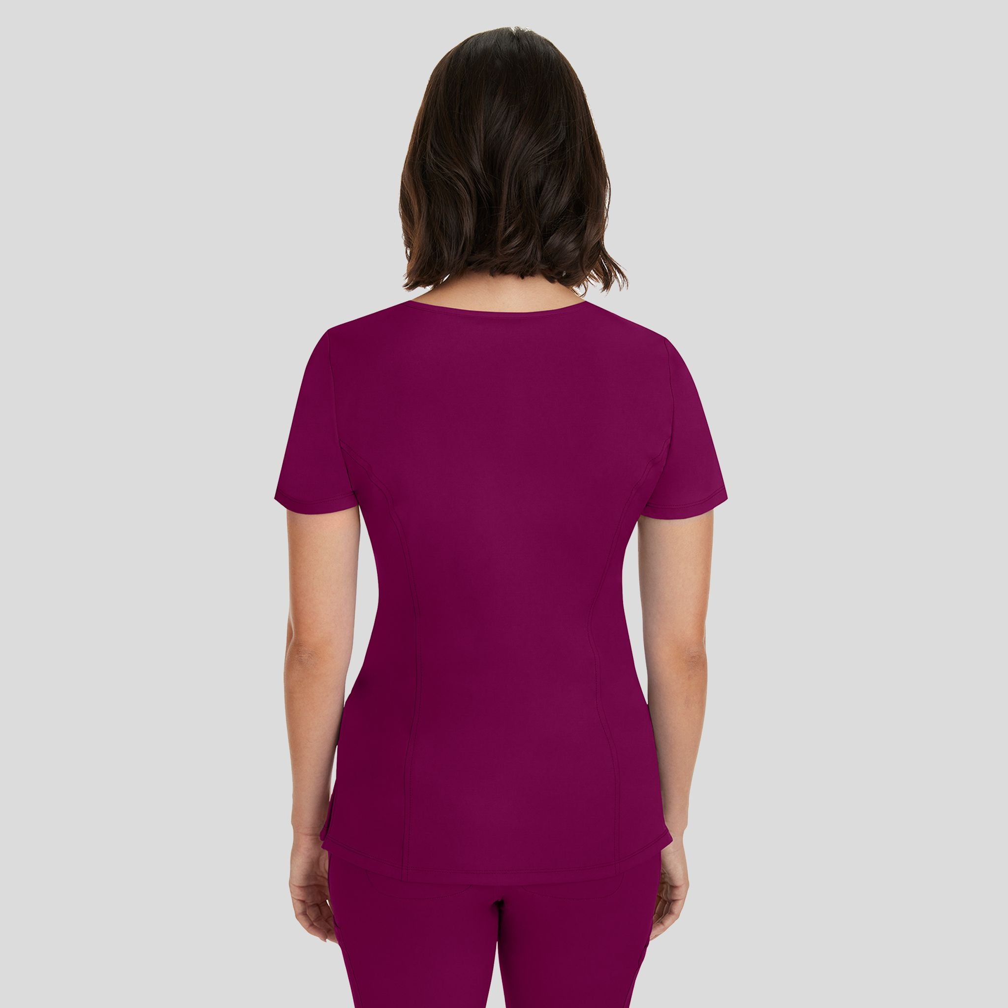 Women's Madison Mock Wrap Solid Scrub Top