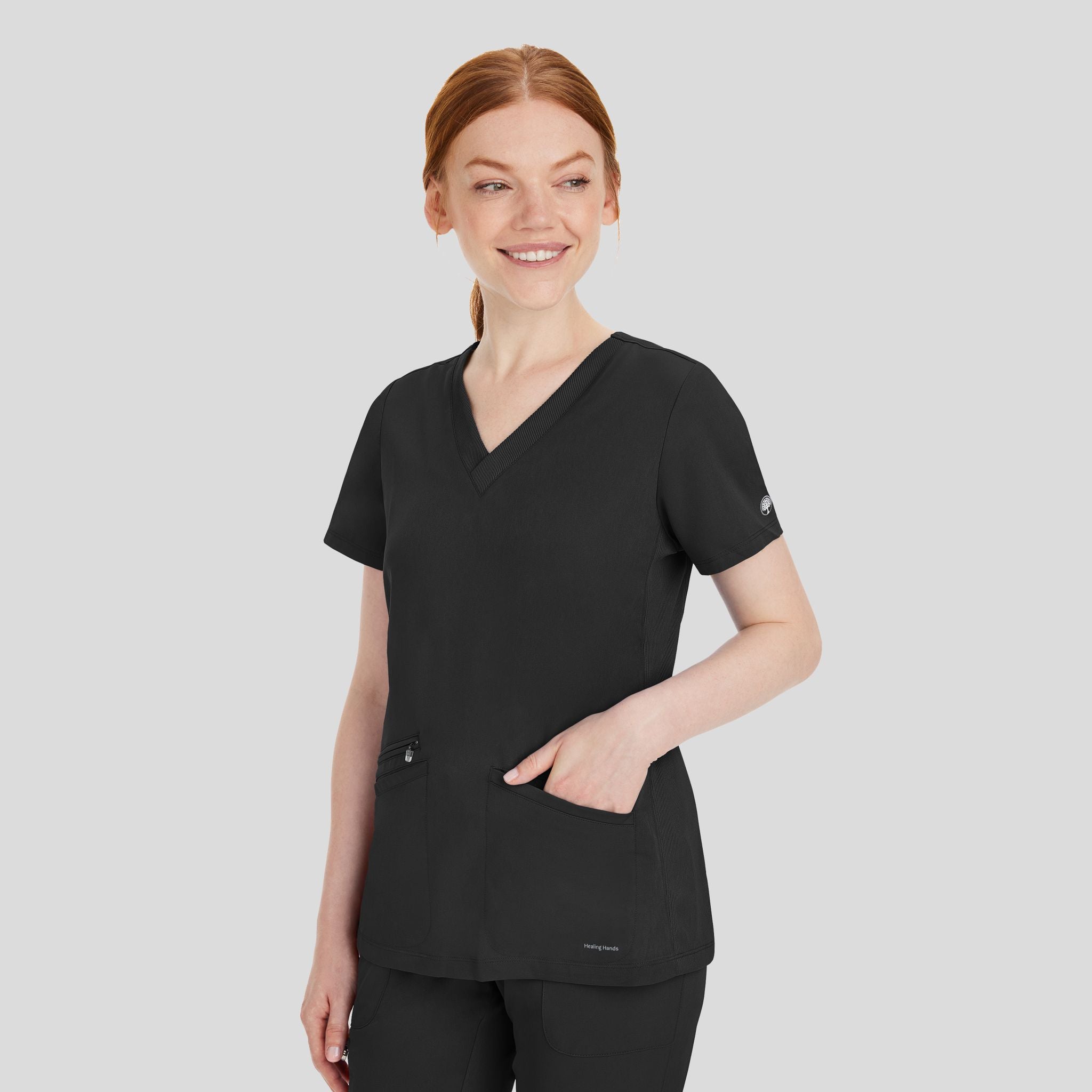 Women's Mariah Rib Trim Scrub Top
