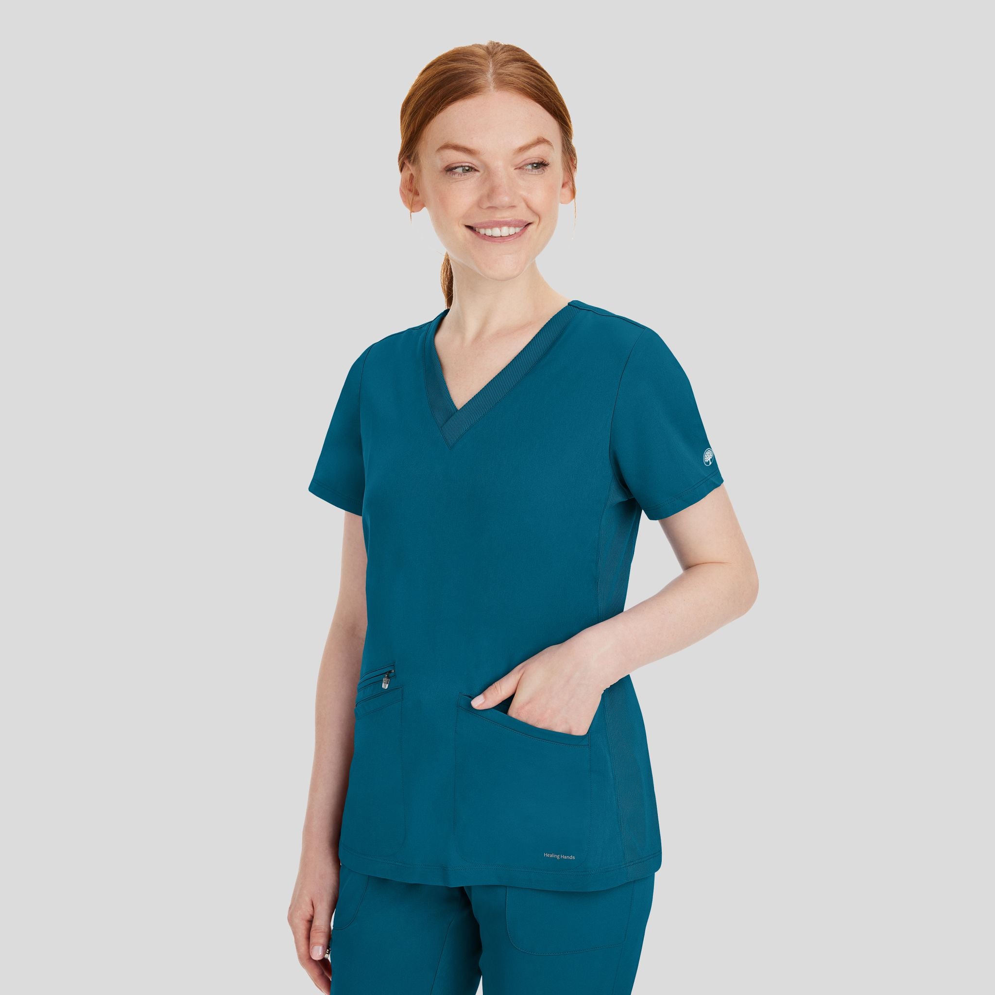 Women's Mariah Rib Trim Scrub Top