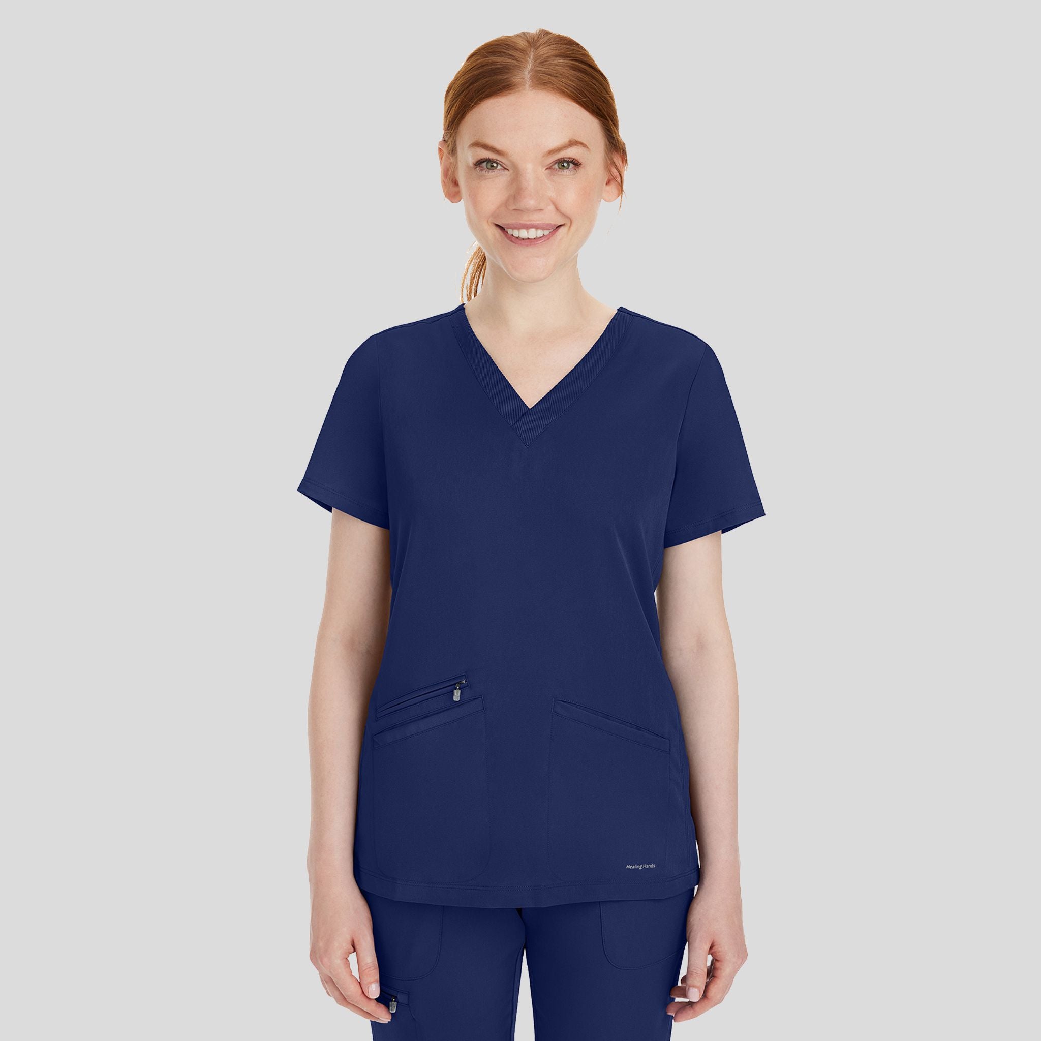 Women's Mariah Rib Trim Scrub Top